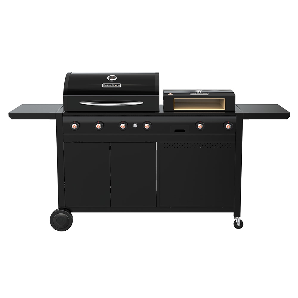 BakerStone Original Series Black 4 -Burner Liquid Propane and Natural Gas Grill 2 -Side Burner
