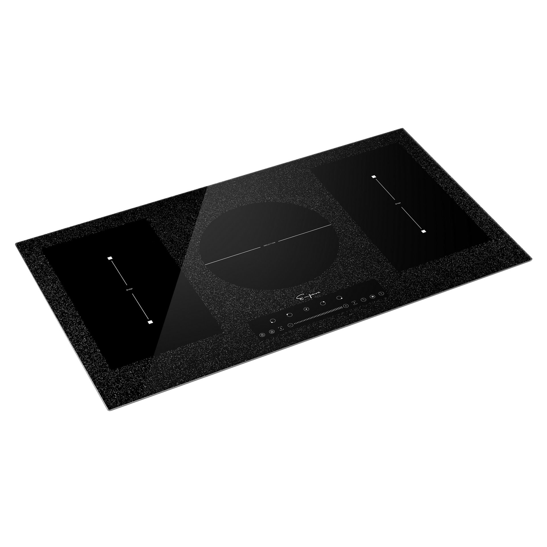 Empava 36-in 5 burners Black Induction Cooktop with Bridge Element
