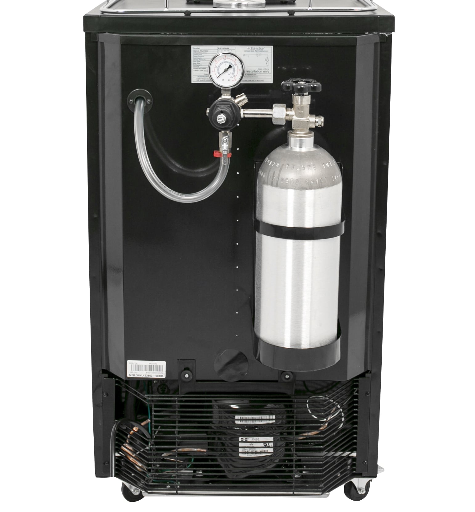 EdgeStar Double tap Half-barrel keg Black Manual Freestanding Beer kegerator