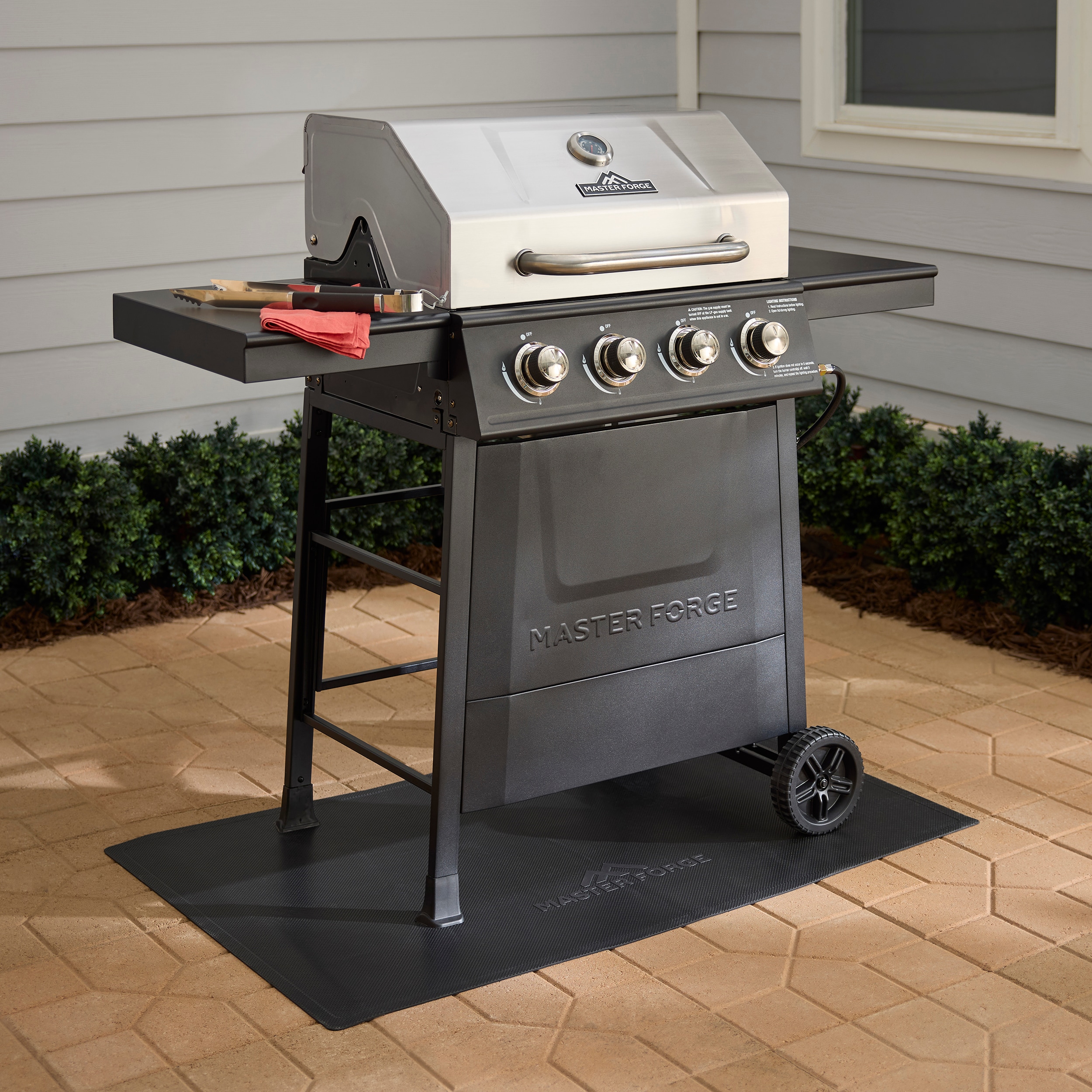 Master Forge Black Rubber Rectangular Grill Mat