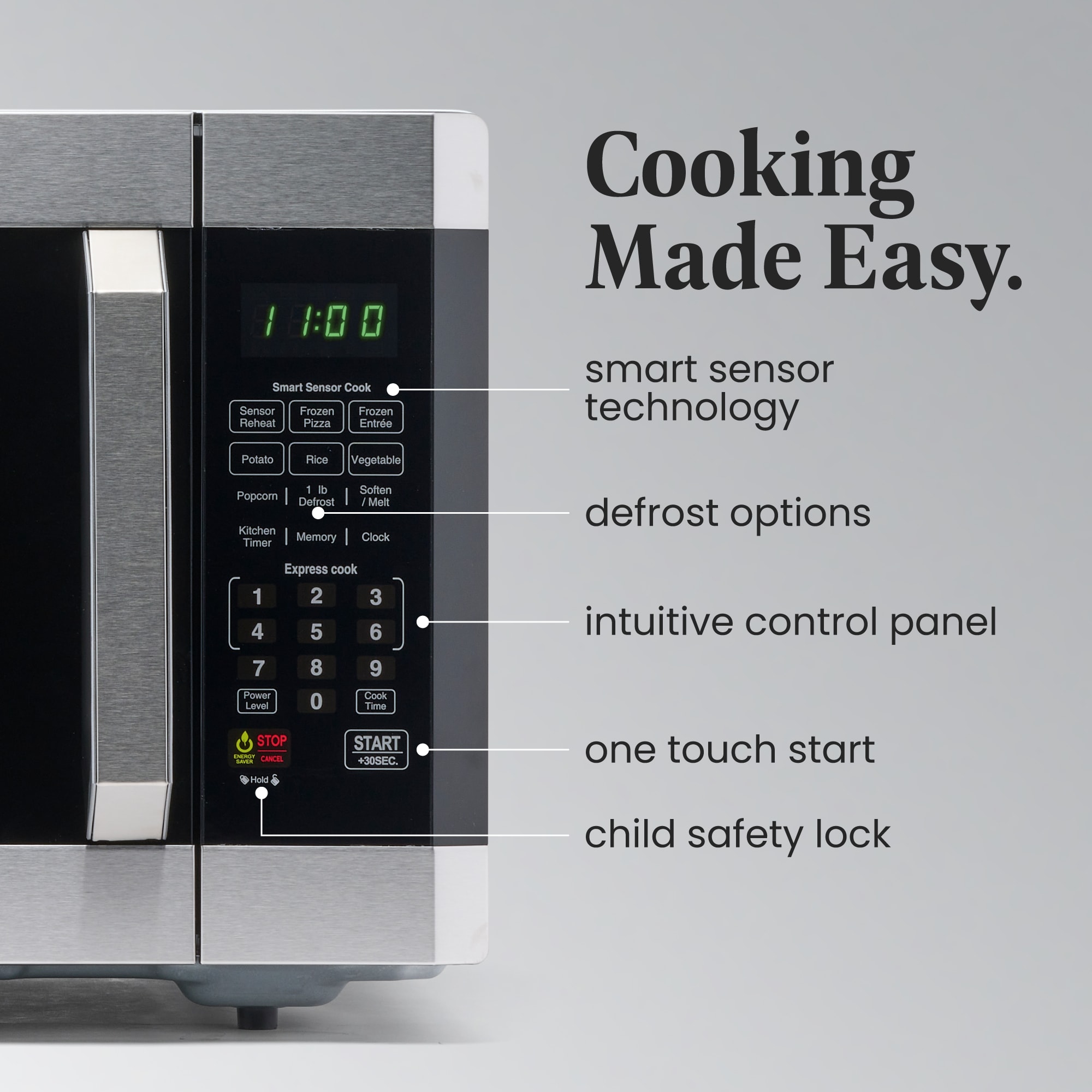 Farberware 1 6 cu ft 1100 Countertop Microwave Stainless Steel Platinum