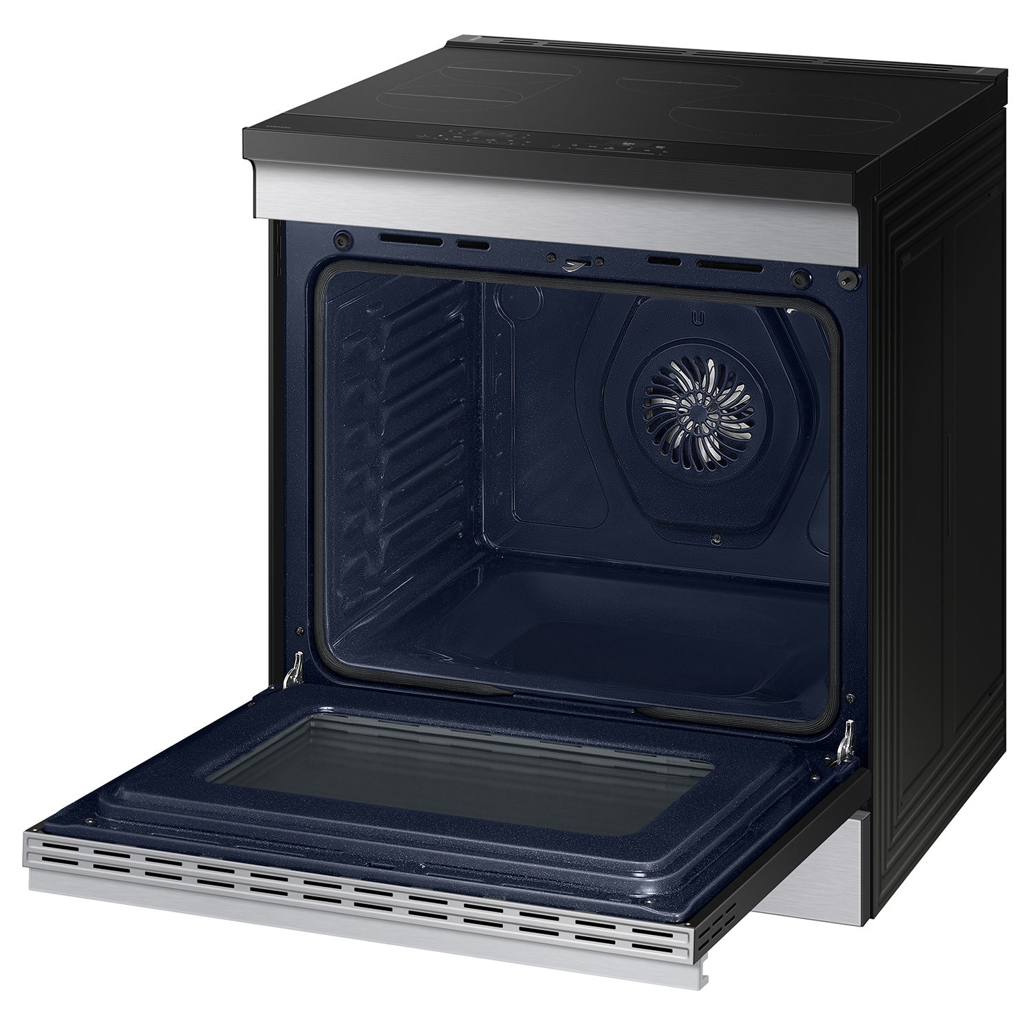 Samsung Bespoke 30-in 4 Burners 6.3-cu ft Air Fry Convection Oven Slide-in Single Induction Range (Stainless Steel)