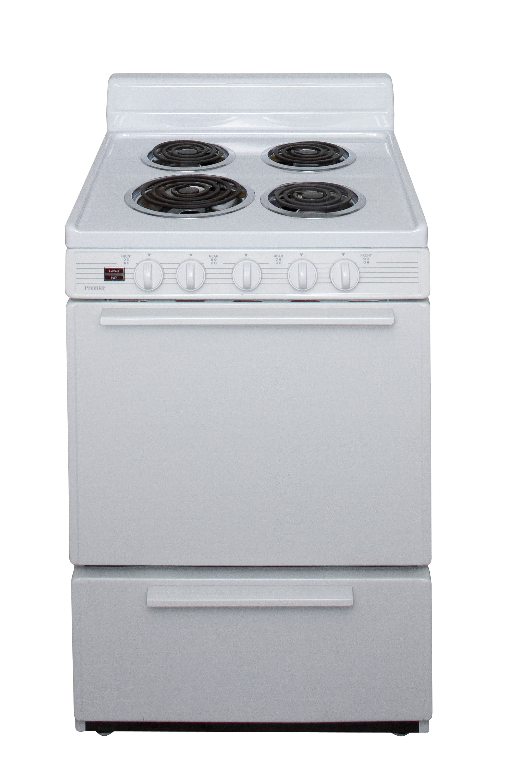 Premier 24-in 4 burners 2.9-cu ft Freestanding Electric Range with WipeClean Coating ( White )