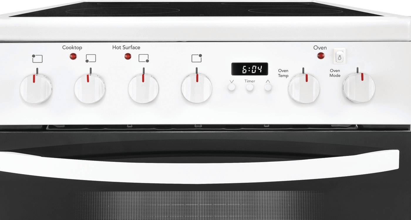 Frigidaire 24-in Glass Top 4 burners 1.9-cu ft Convection Oven Slide-In Electric Range White )