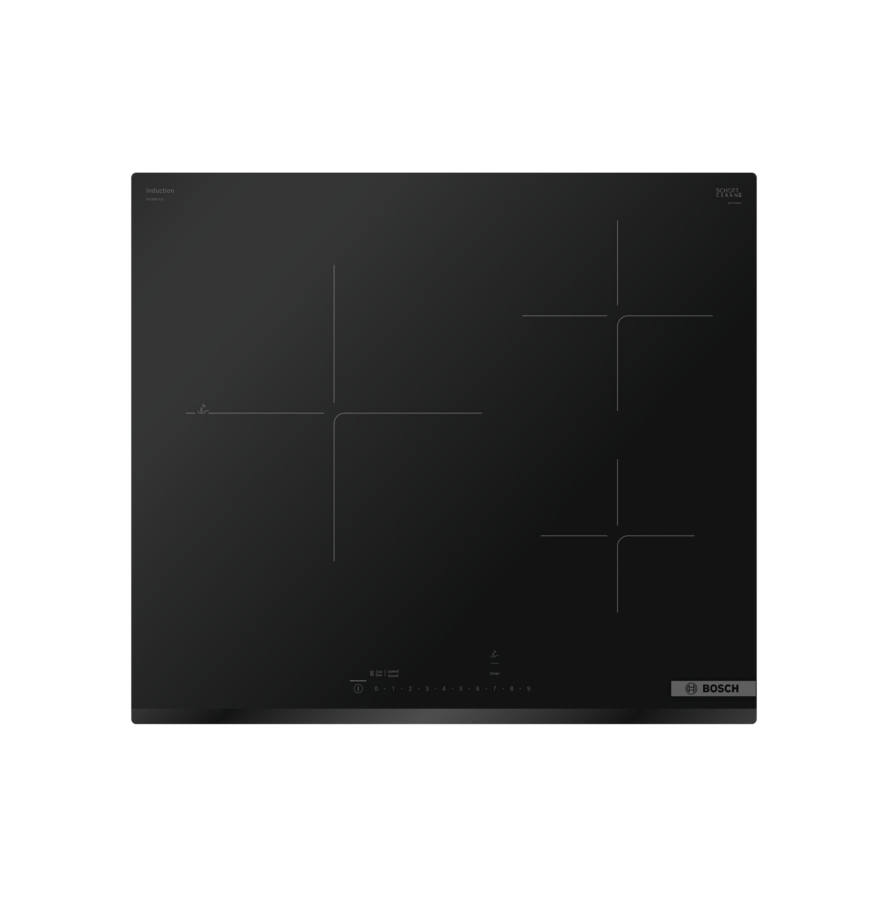 Bosch 800 Series 24-in 3 burners Black Smart Compatible Induction Cooktop