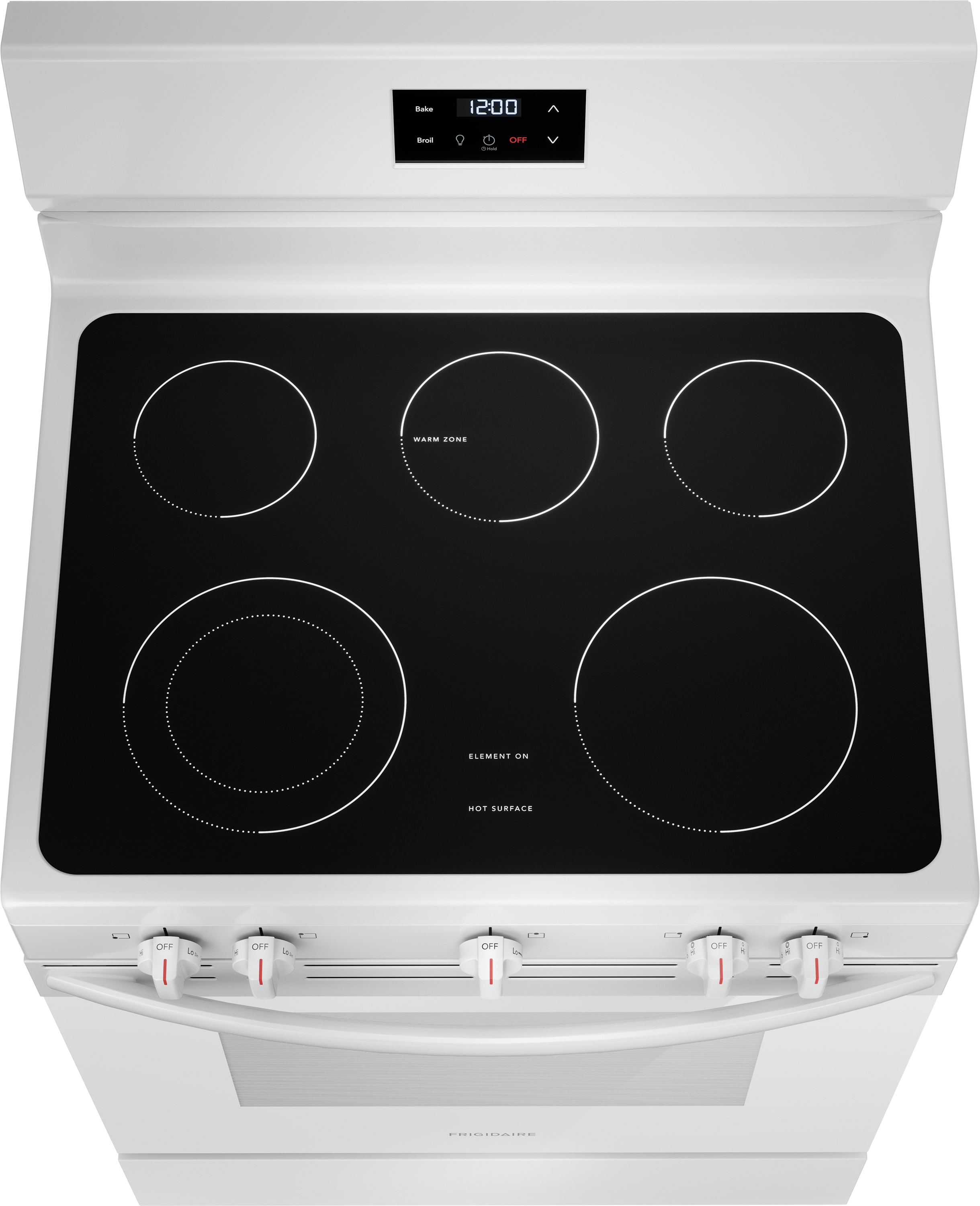 Frigidaire 30-in Glass Top 5 burners 5.3-cu ft Freestanding Electric Range White )