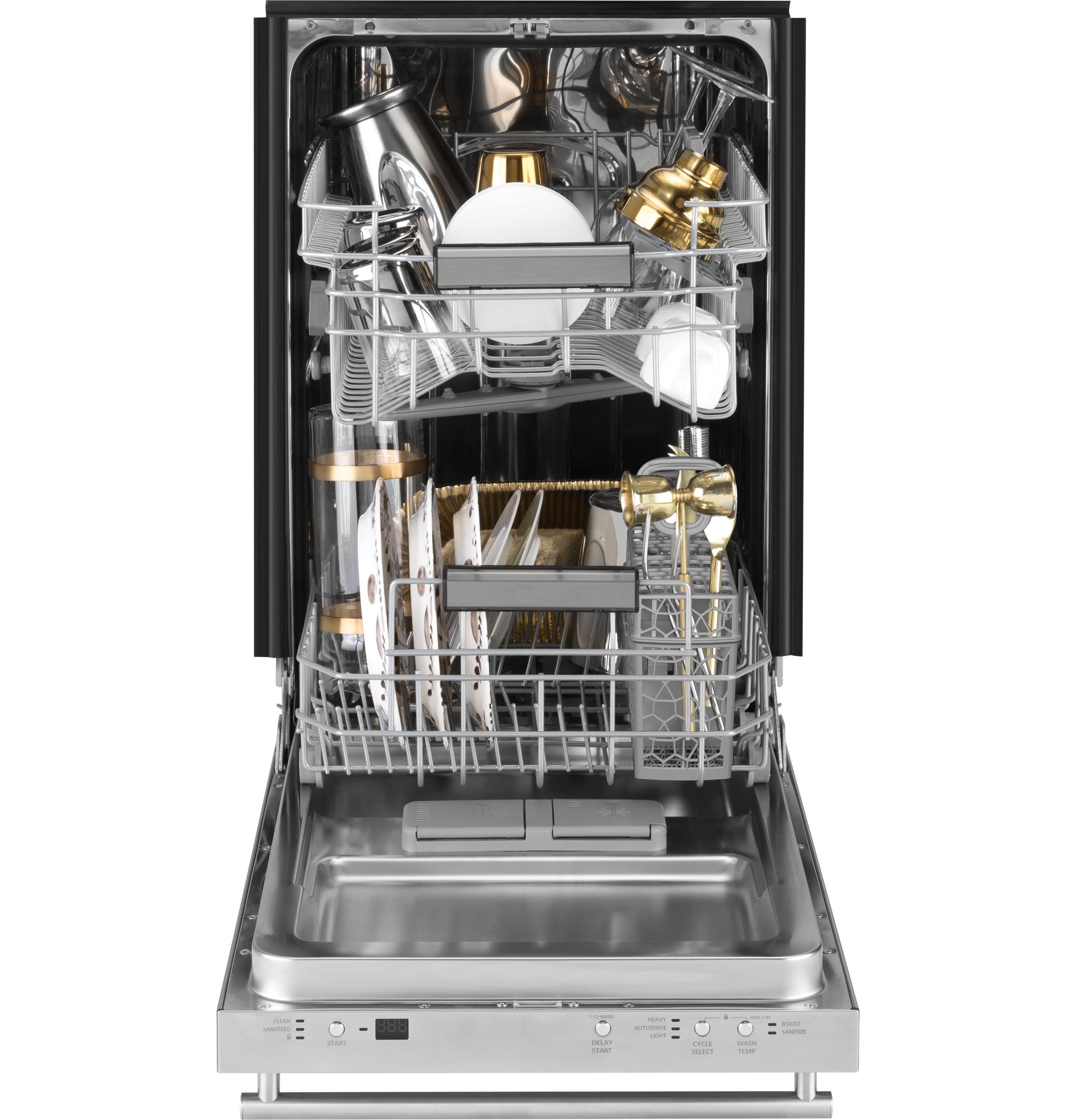 GE Top Control 18 in Built In Dishwasher Custom Panel 47 dBA