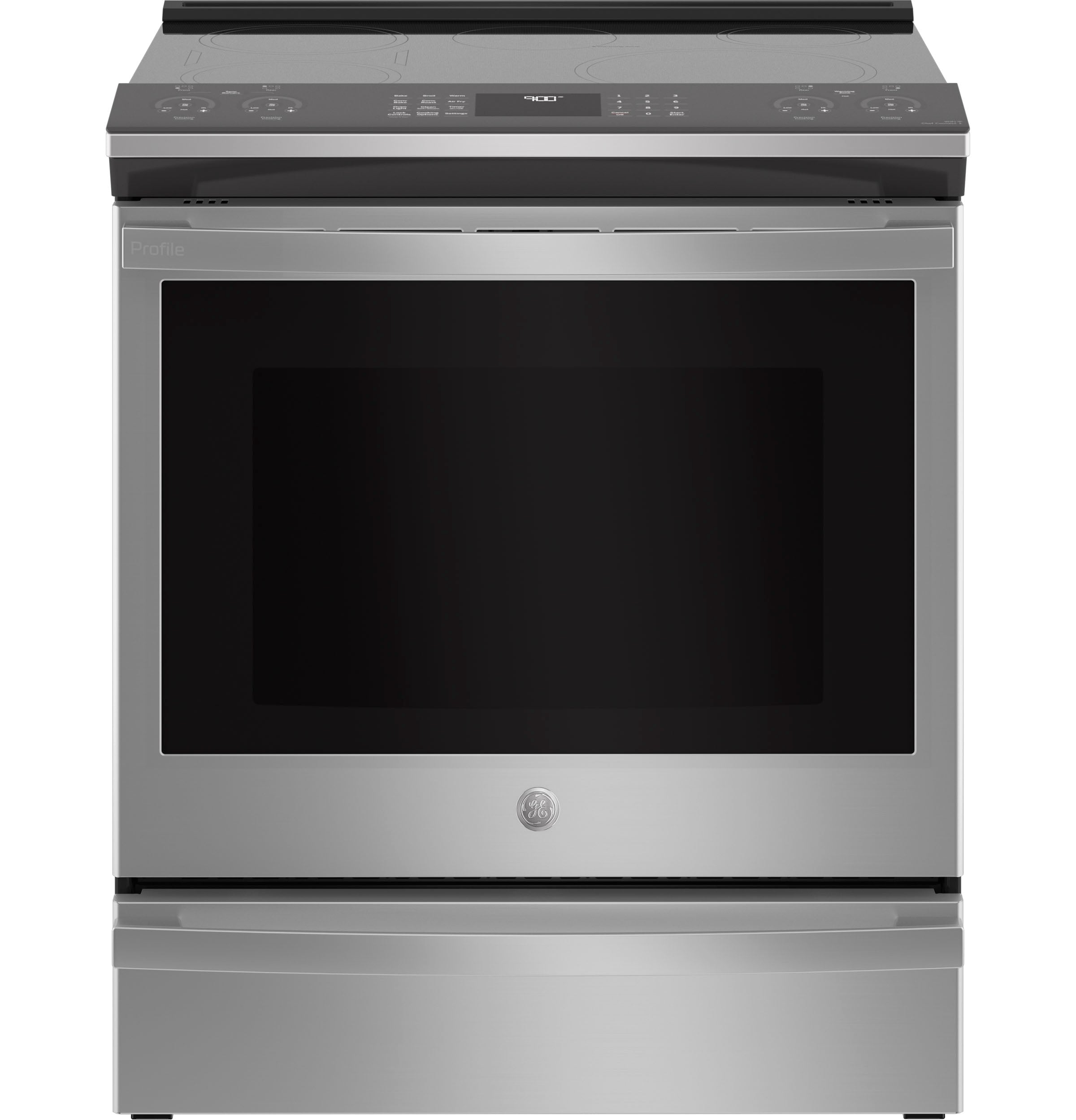 GE Profile 30-in 5 Burners 5.3-cu ft Air Fry Convection Oven Slide-in Single Induction Range (Fingerprint-resistant Stainless Steel)