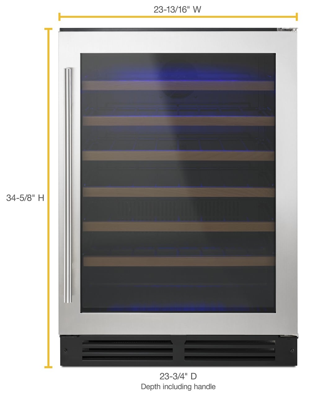 Whirlpool 23.8125-in W 51-Bottles Black-on-stainless Built-In /freestanding Indoor Wine Cooler