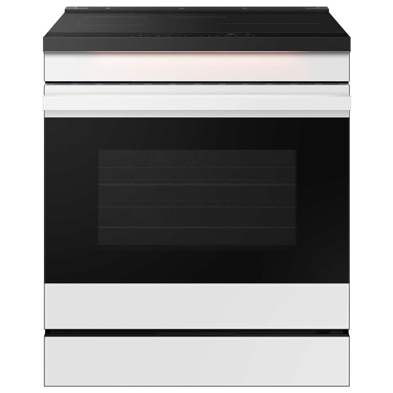 Samsung Bespoke 30-in 4 Burners 6.3-cu ft Air Fry Convection Oven Slide-in Single Induction Range (White Glass)