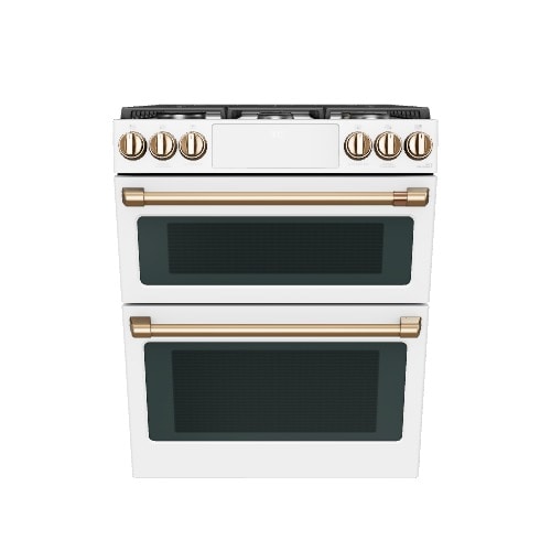 Cafe 6 Burners 4 3 cu ft 2 7 cu ft Self Cleaning and Steam Cleaning Double Oven True Convection Dual Fuel Range Matte White Common 30 in Actual 29 875 in