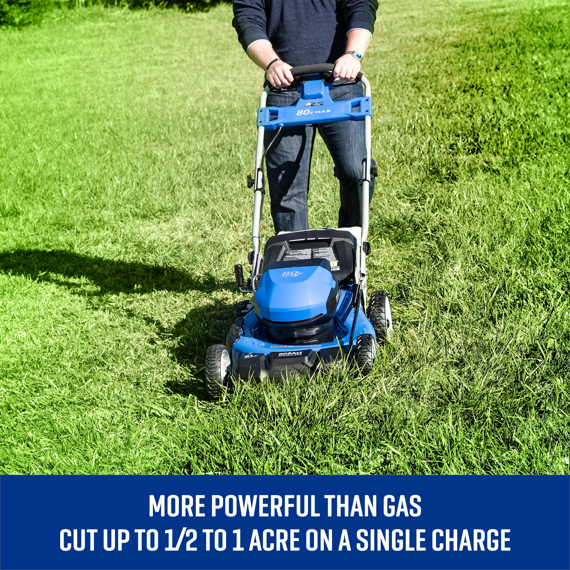 Kobalt 80-Volt 21-in Self-propelled Battery Lawn Mower, (1) 4 Ah and (1) 5 Ah Batteries Included