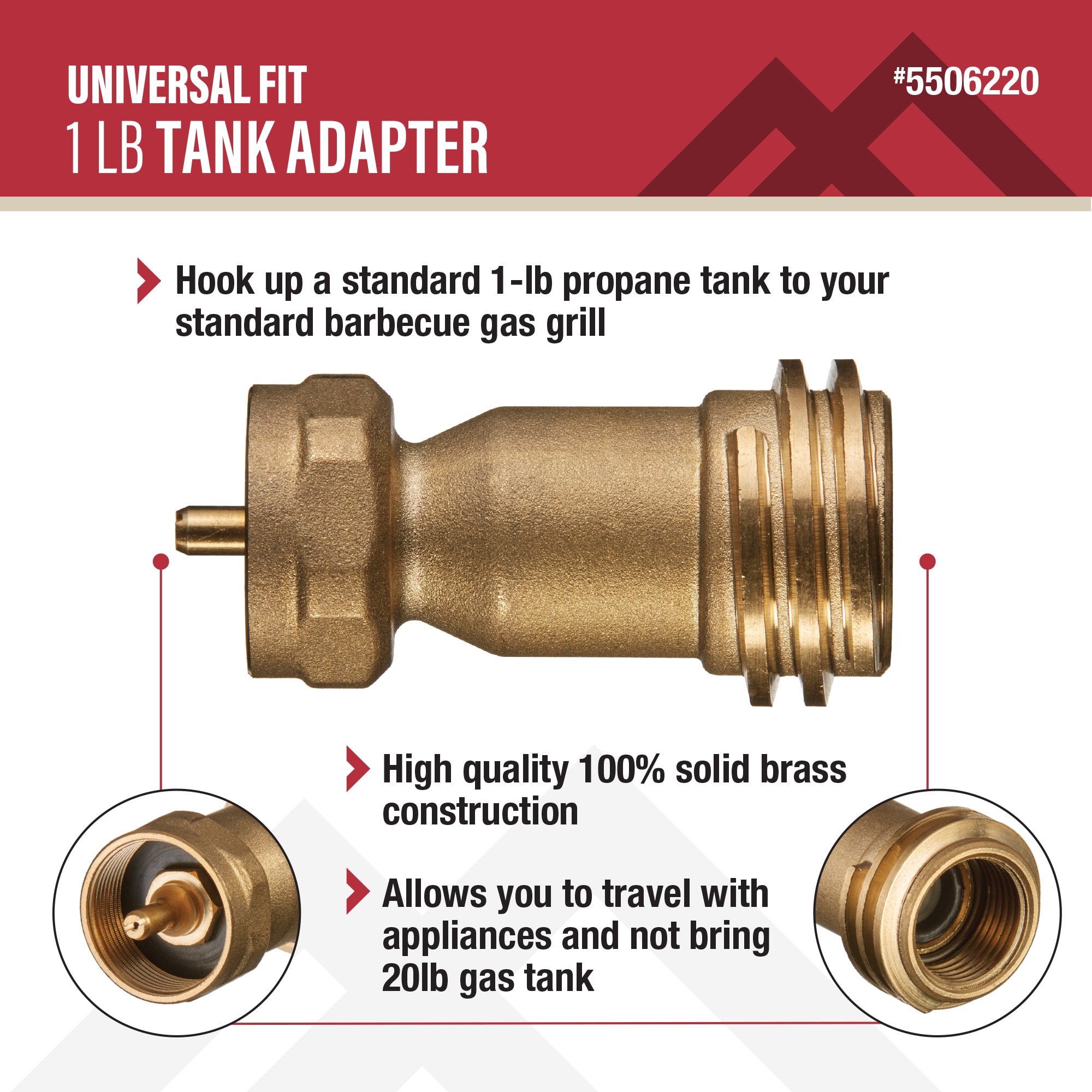 Master Forge 3/8-in Brass Dual tank propane adapter
