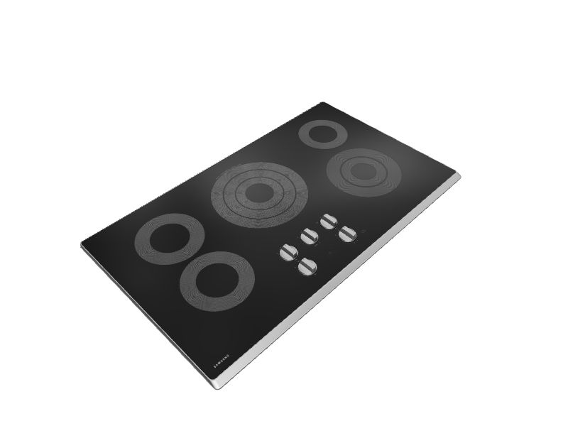 Samsung Premium 36-in 5 burners Smooth Surface (Radiant) Stainless steel Smart Compatible Electric Cooktop