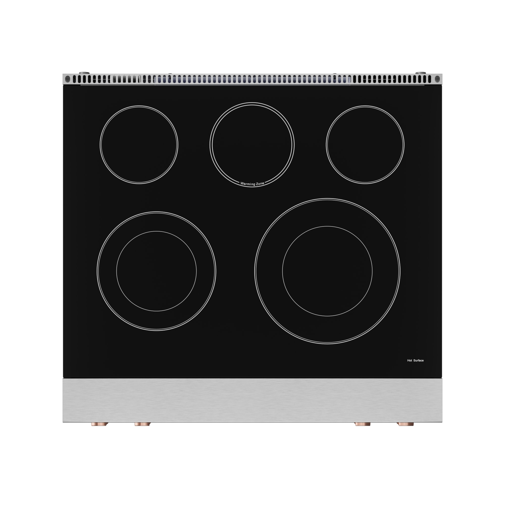 Thor Kitchen Gordon Ramsay Series 30-in Glass Top 5 burners 4.55-cu ft Air Fry Convection Oven Freestanding Electric Range ( Stainless Steel with Rose Gold Accents )