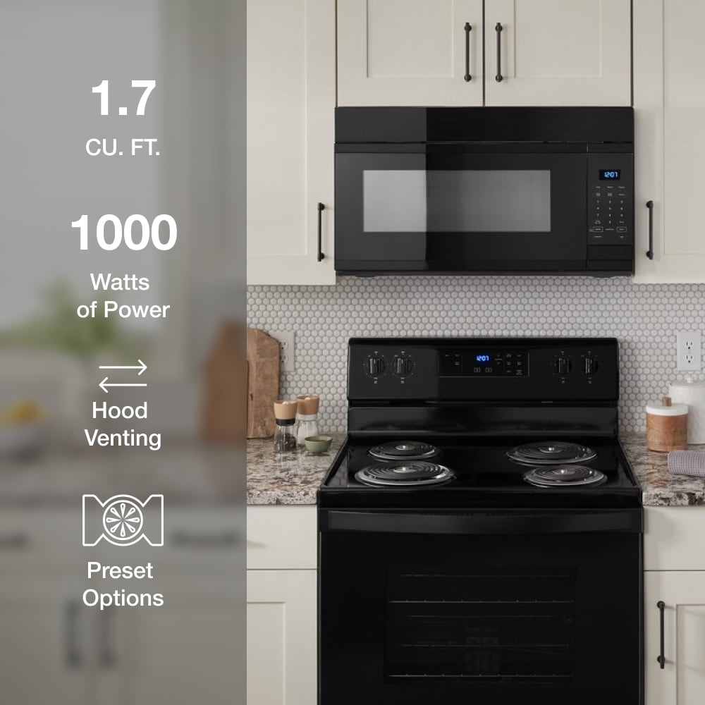 1 7 cu ft Over the Range Microwave Hood Combination Black