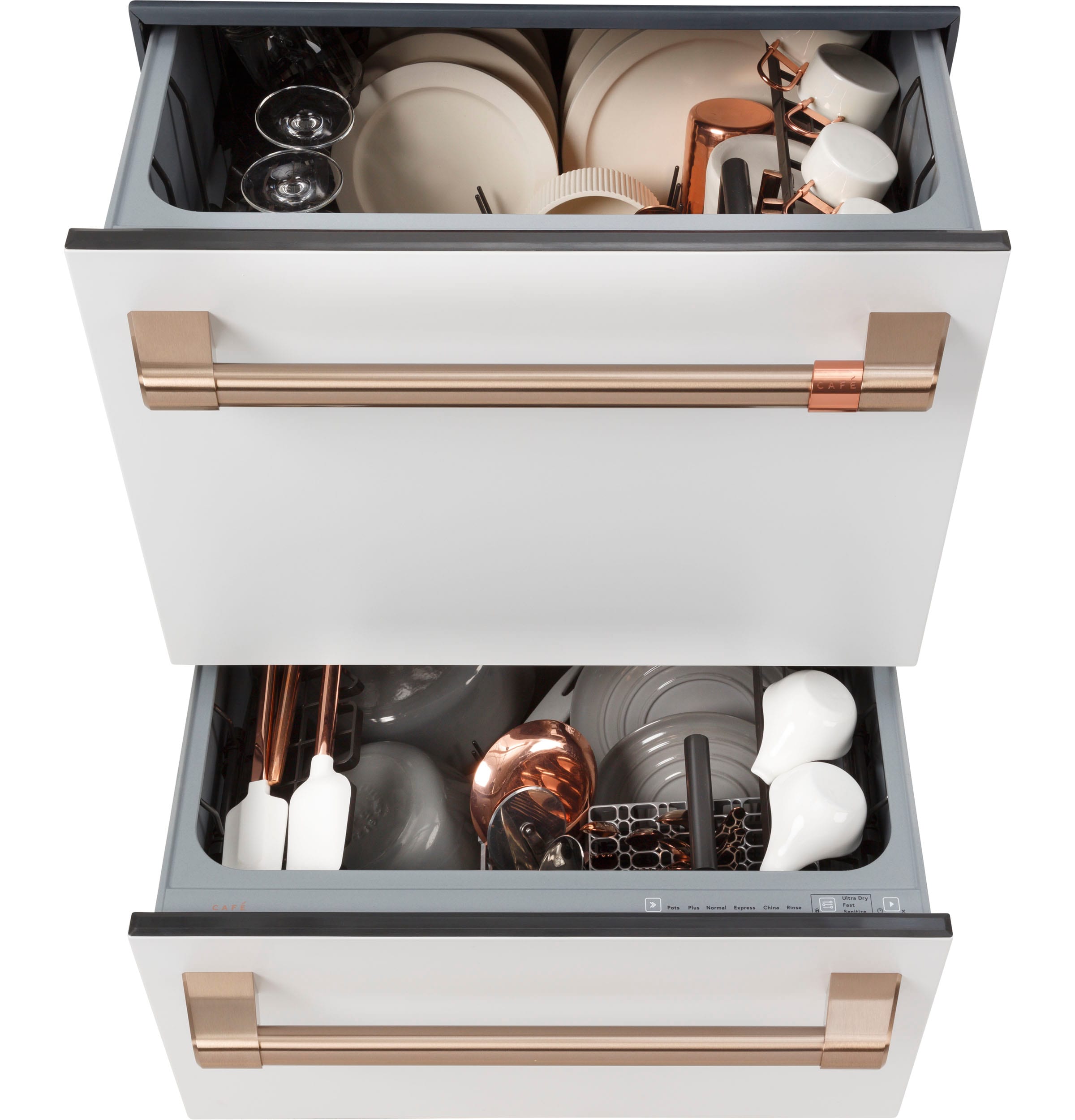 Cafe 49 Decibel 24 in Double Drawer Dishwasher Matte White