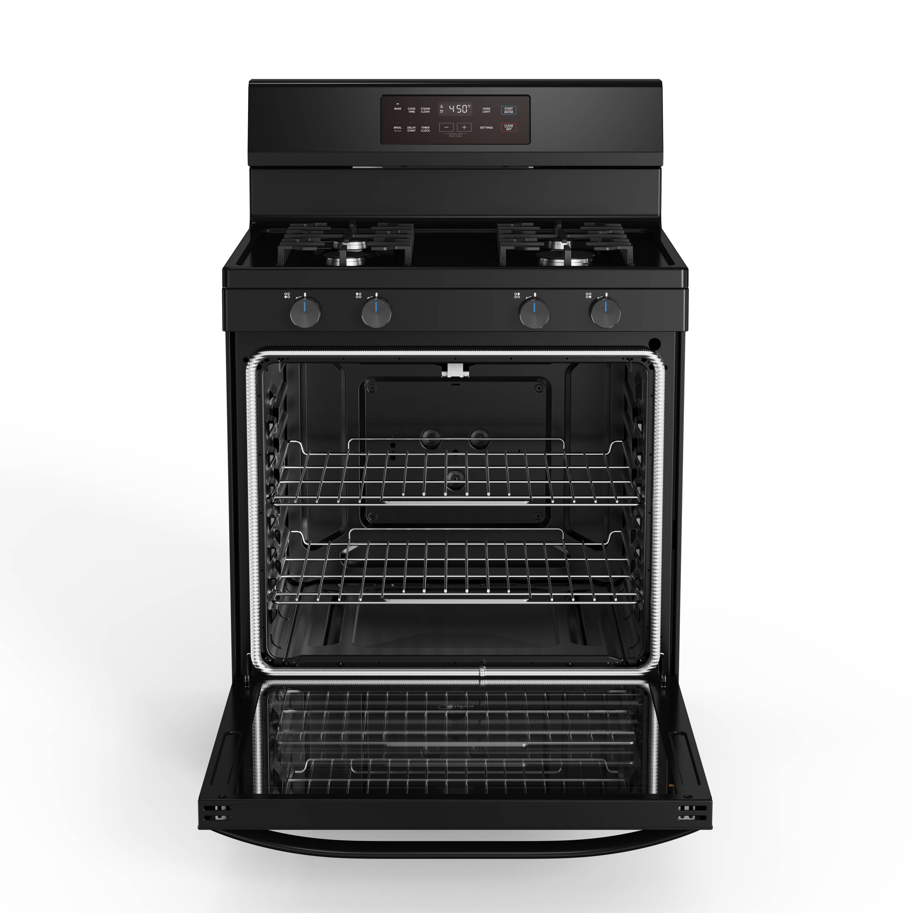 Midea 30-in 4 burners 6.1-cu ft Freestanding Natural Gas Range ( Black )