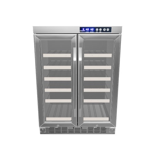 EdgeStar 23.4375-in W 36 -Bottles Stainless Steel Dual Zone Cooling Built-in/Freestanding Indoor Wine Cooler