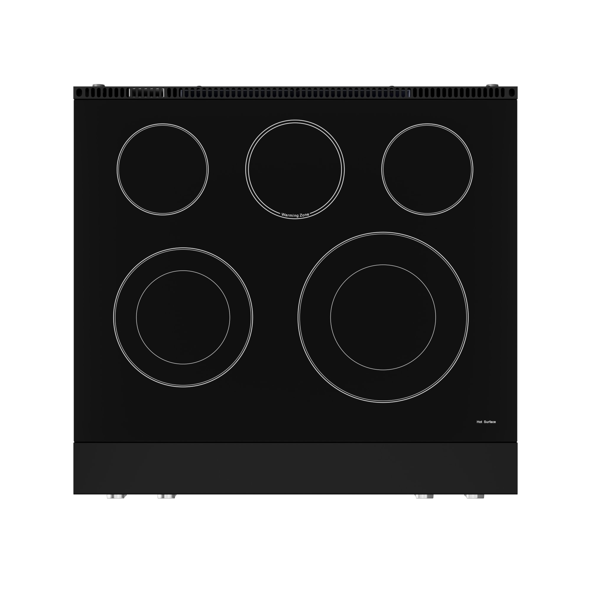 Thor Kitchen Gordon Ramsay Series 30-in Glass Top 5 burners 4.55-cu ft Air Fry Convection Oven Freestanding Electric Range ( Matte Black with Stainless Steel Accents )