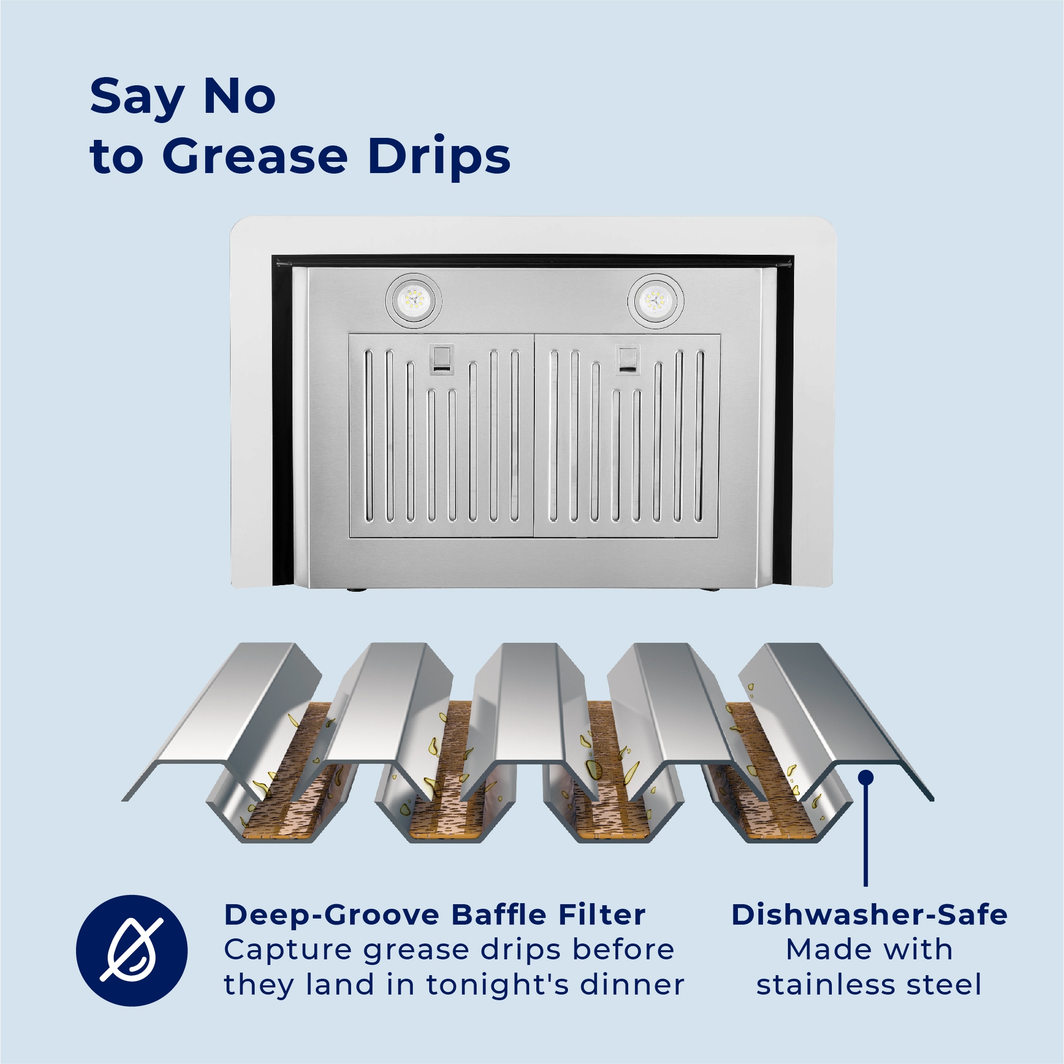 Hauslane Chef 36 in Convertible Stainless Steel Wall Mounted Range Hood