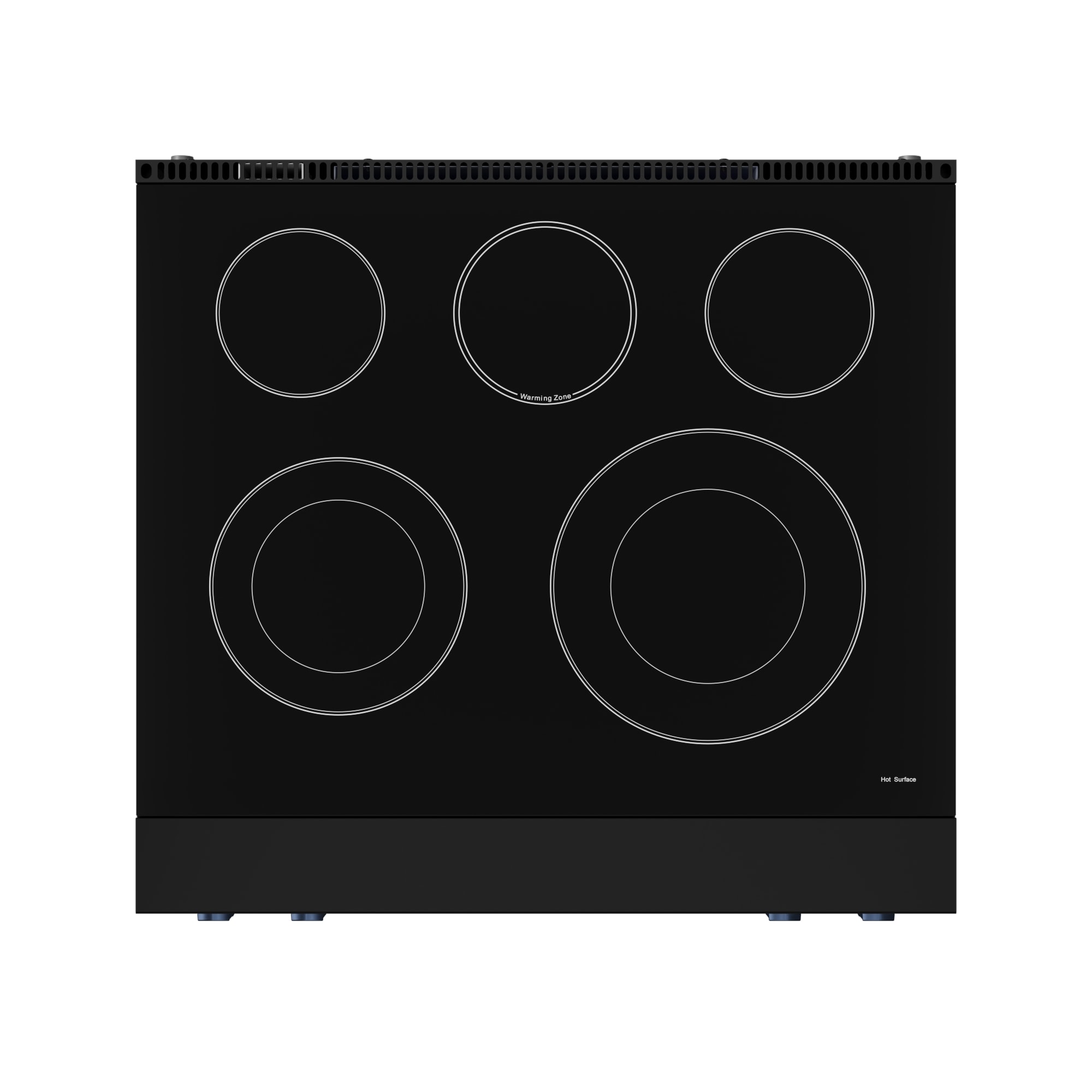 Thor Kitchen Gordon Ramsay Series 30-in Glass Top 5 burners 4.55-cu ft Air Fry Convection Oven Freestanding Electric Range ( Matte Black with Navy Blue Accents )