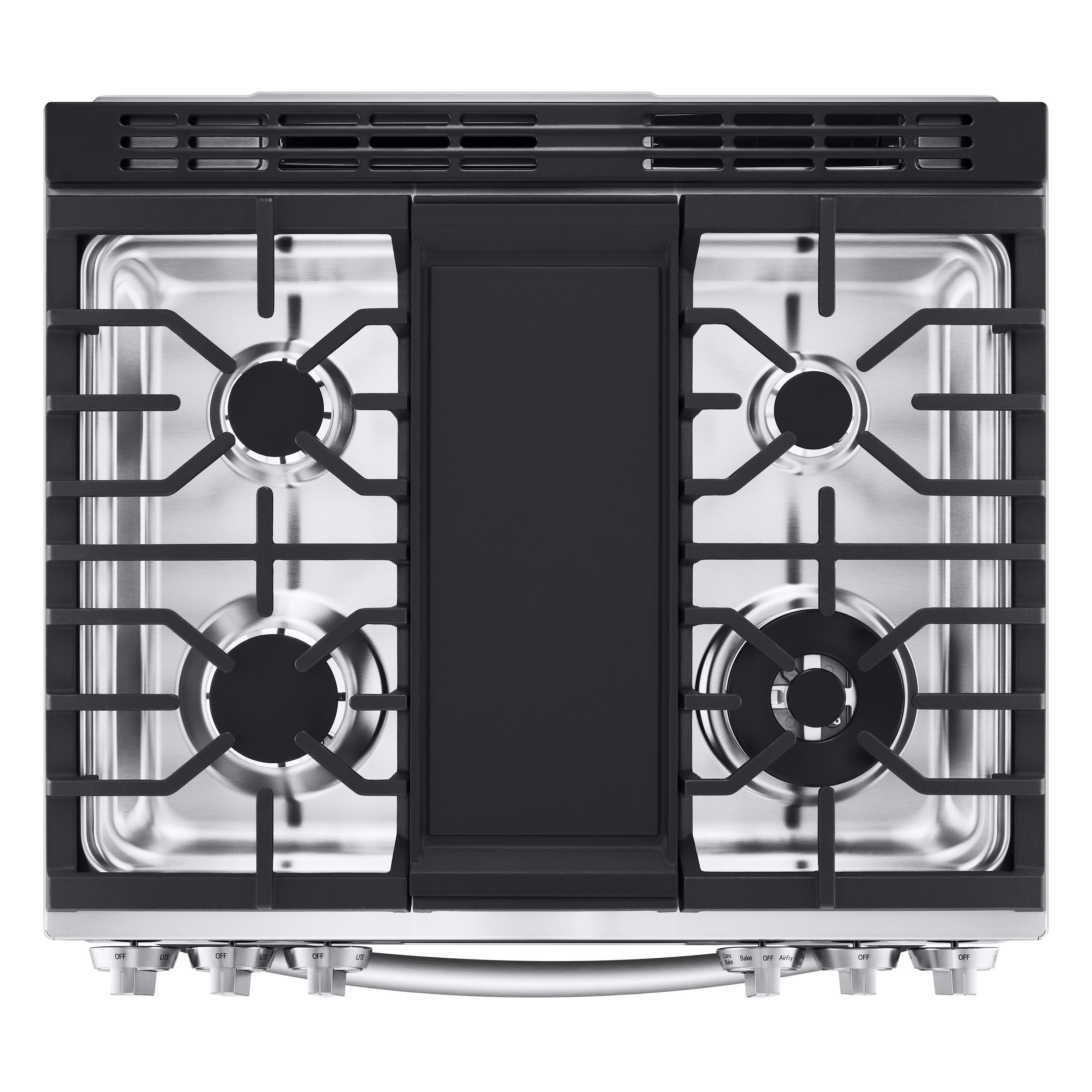 LG 30 in Standard 5 Burners Self cleaning Air Fry Freestanding Smart Dual Fuel Range Printproof Stainless Steel