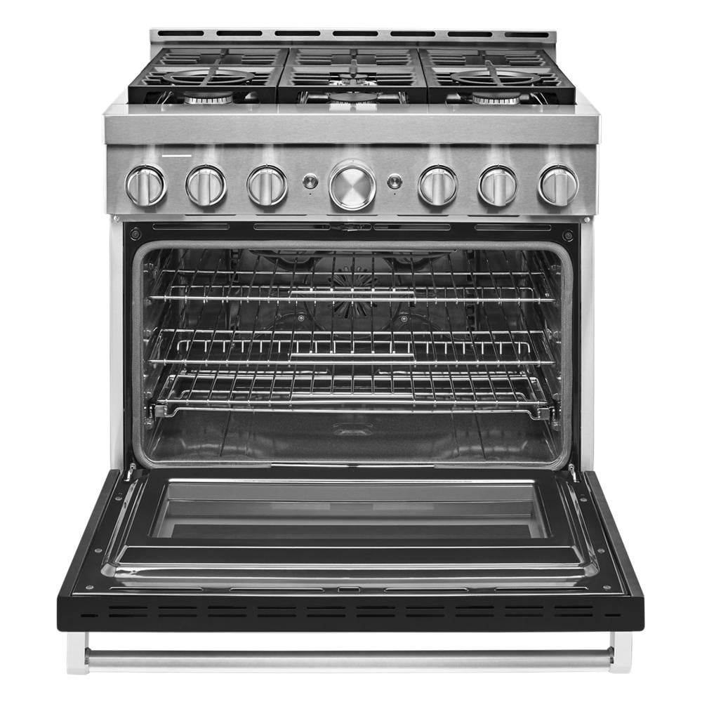 KitchenAid 36-in 6 burners 5.1-cu ft Convection Oven Freestanding Natural Gas Range ( Imperial Black )