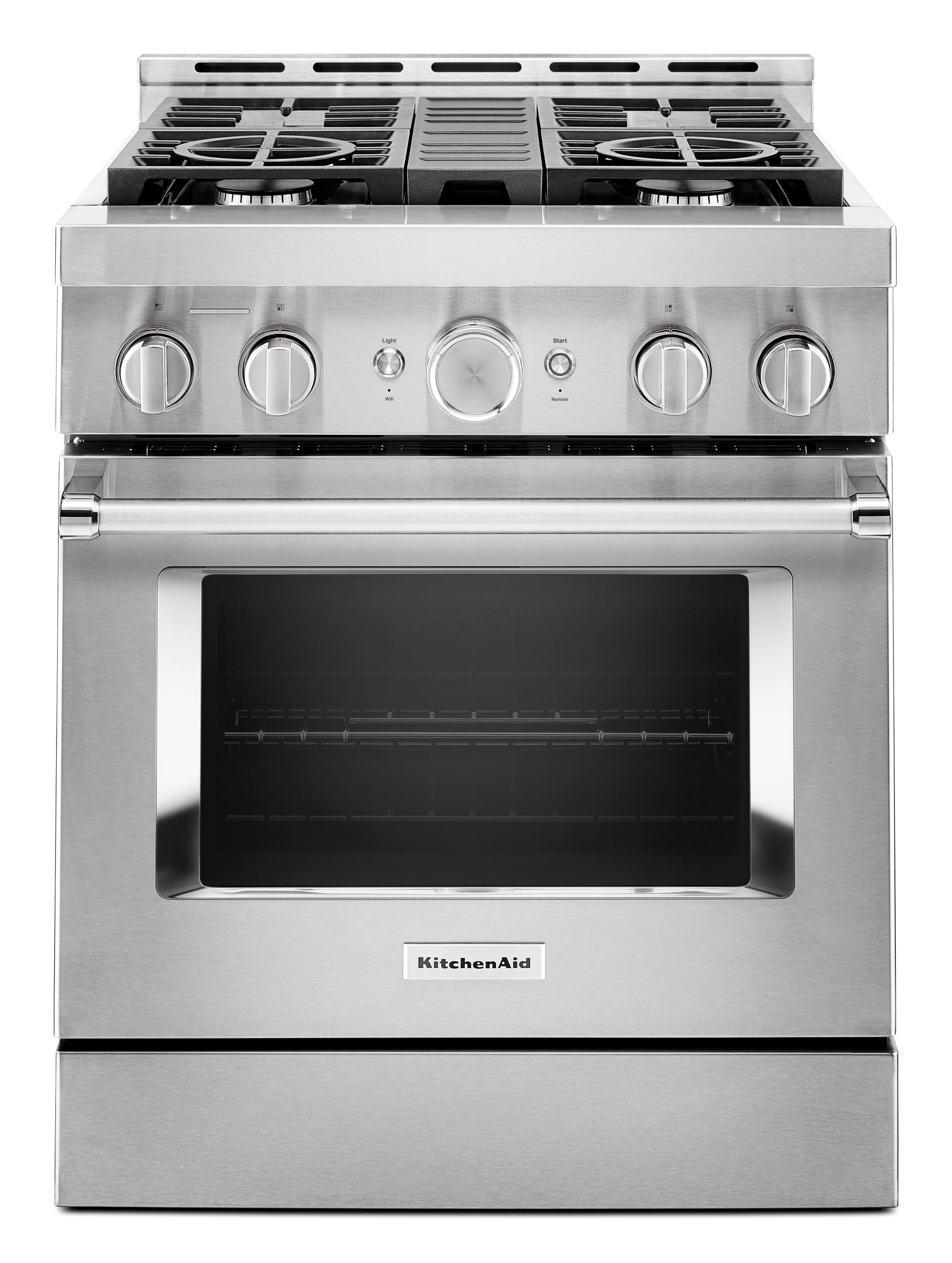 KitchenAid 30-in 4 burners 4.1-cu ft Convection Oven Freestanding Natural Gas Range ( Stainless steel )