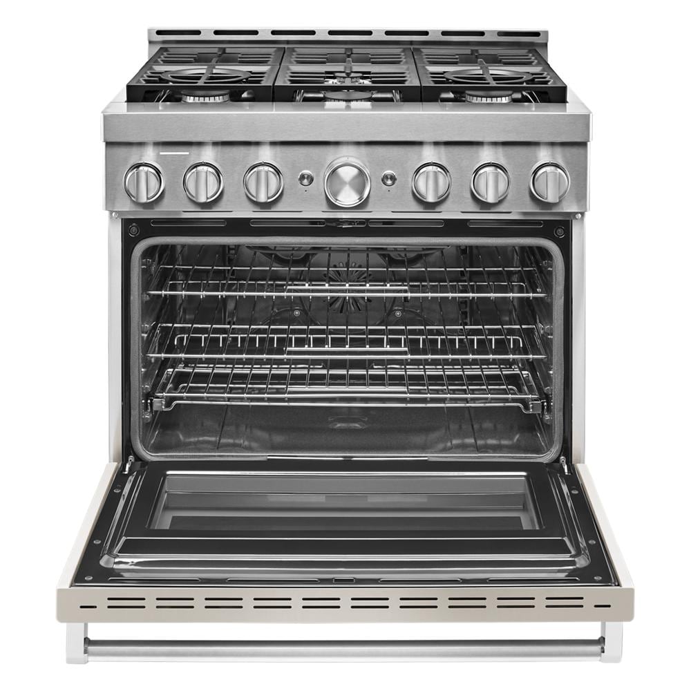 KitchenAid 36-in 6 burners 5.1-cu ft Convection Oven Freestanding Natural Gas Range ( Milkshake )