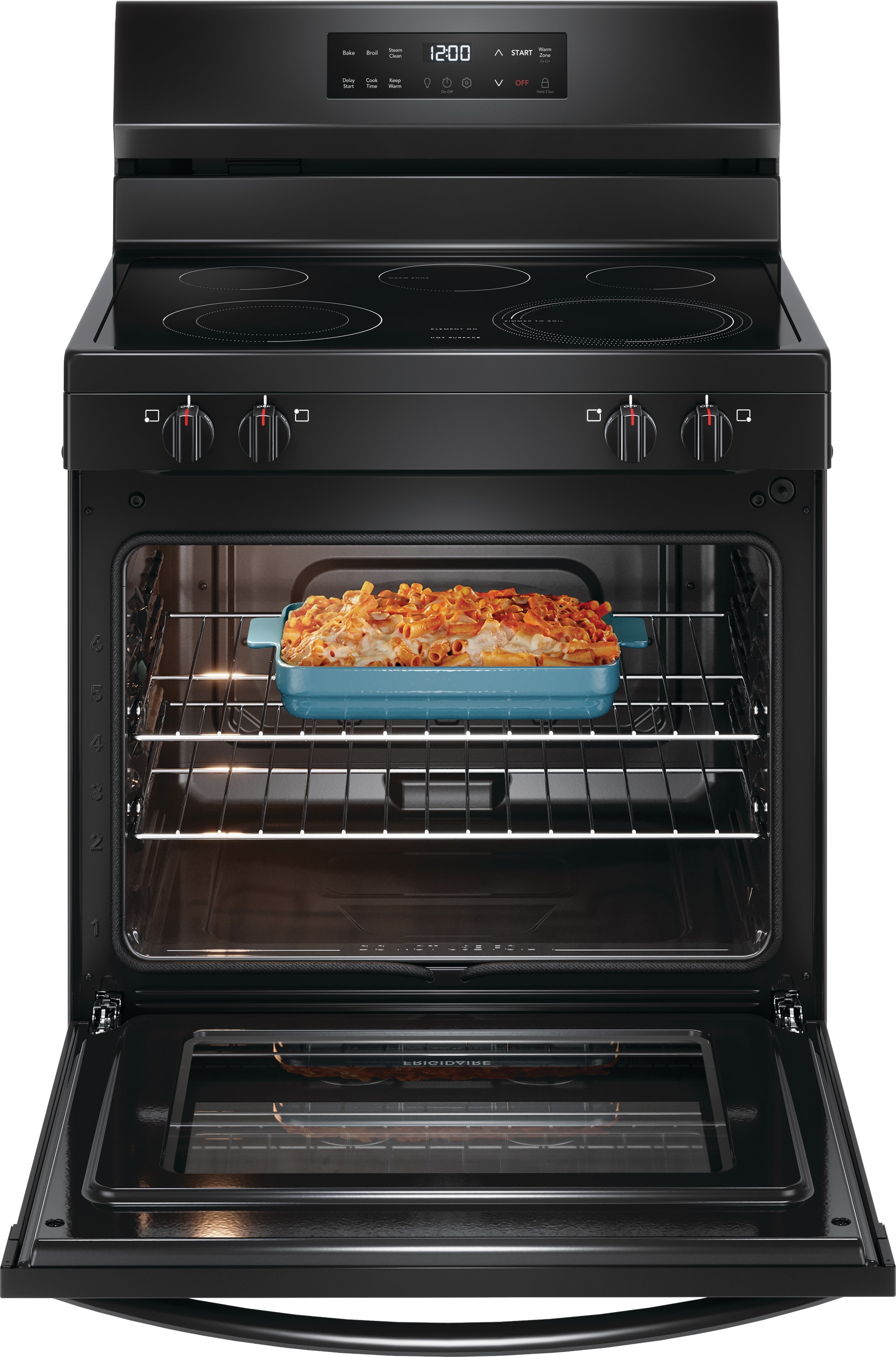 Frigidaire 30-in Glass Top 5 burners 5.3-cu ft Freestanding Electric Range Black )