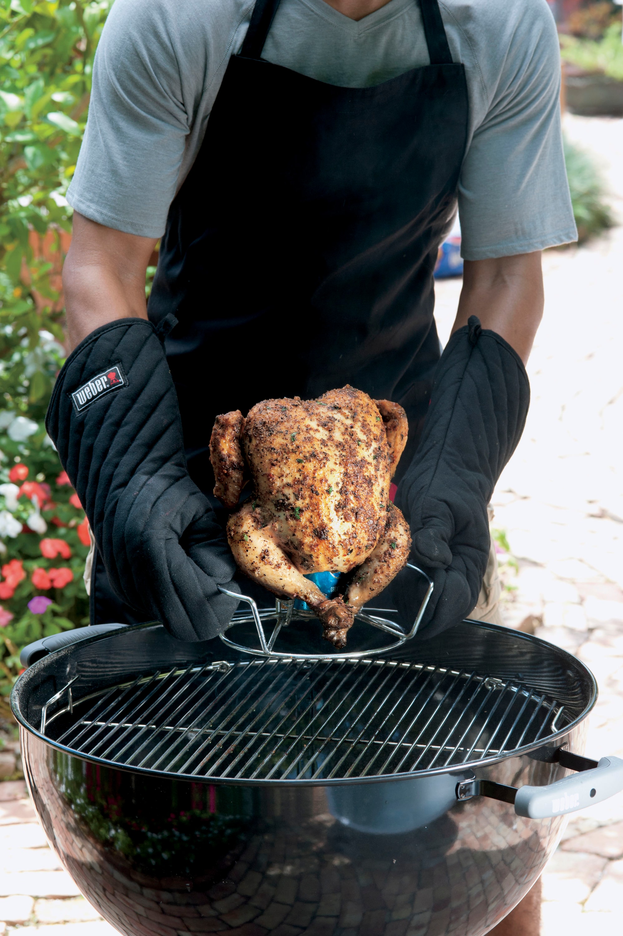 Weber Plated steel Beer can chicken rack