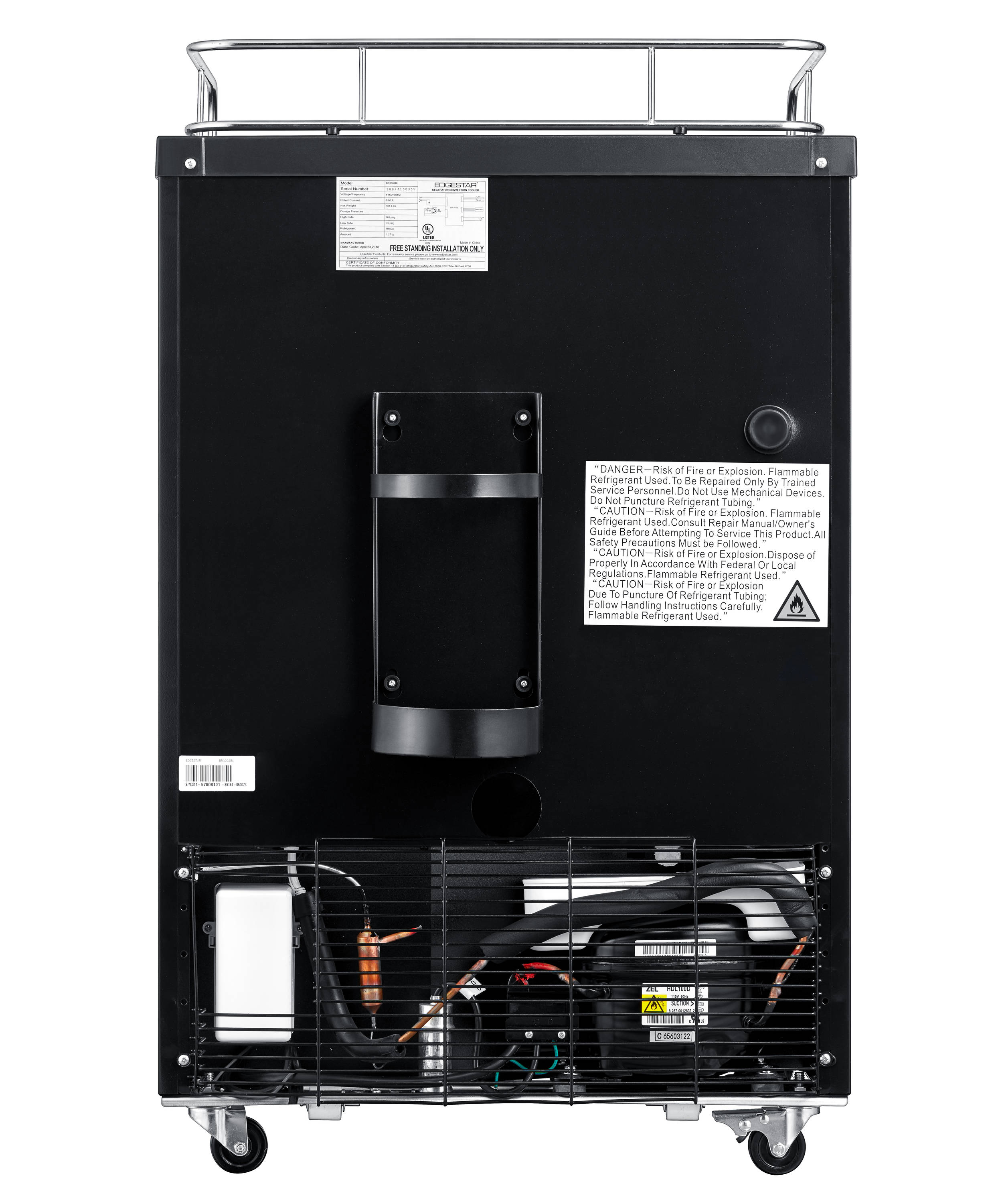 EdgeStar Tapless Half-barrel keg Stainless Steel Manual Freestanding Kegerator conversion refrigerator