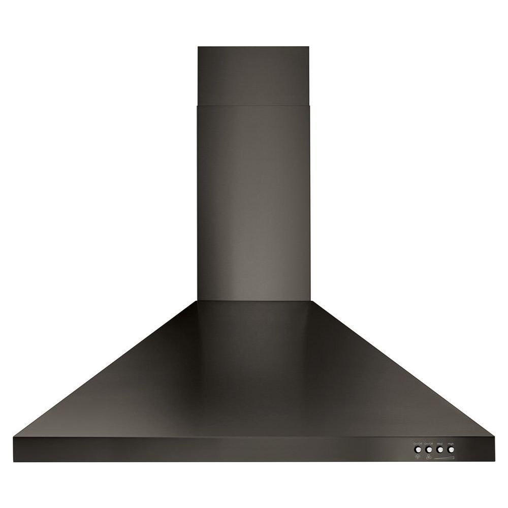 Whirlpool Convertible Fingerprint Resistant Black Stainless Wall Mounted Range Hood Common 30 Inch Actual 30 in