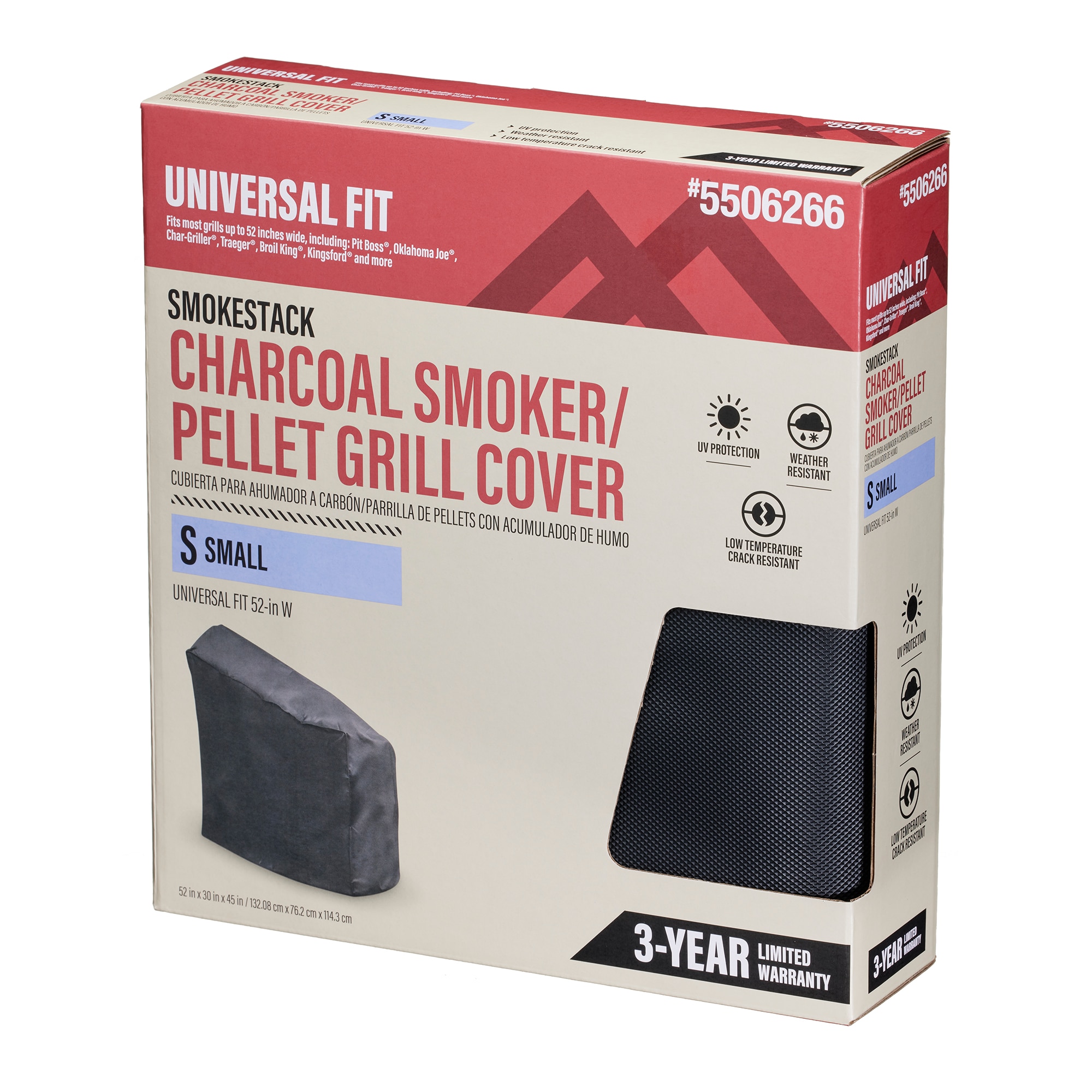 Master Forge Universal Medium Charcoal Smoker 52-in W x 45-in H Black Pellet grill Cover