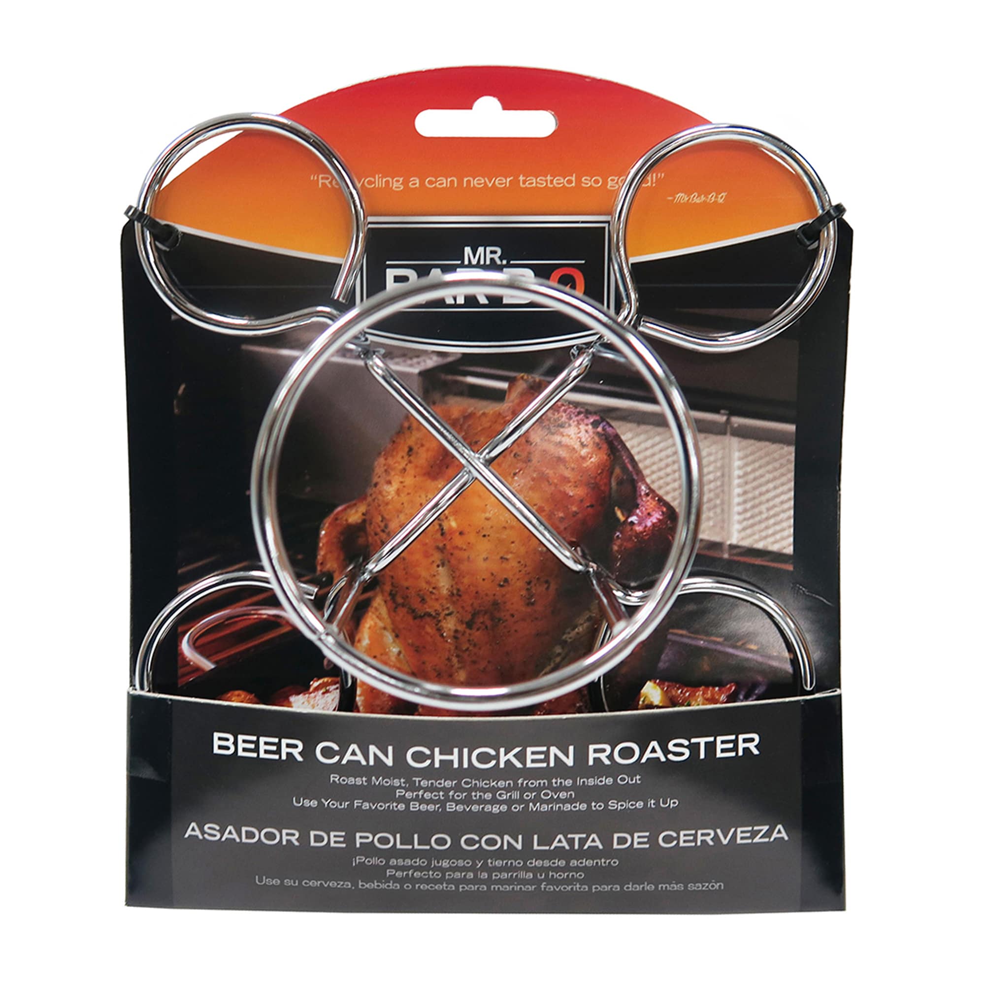 Mr. Bar-B-Q Steel Beer can chicken rack