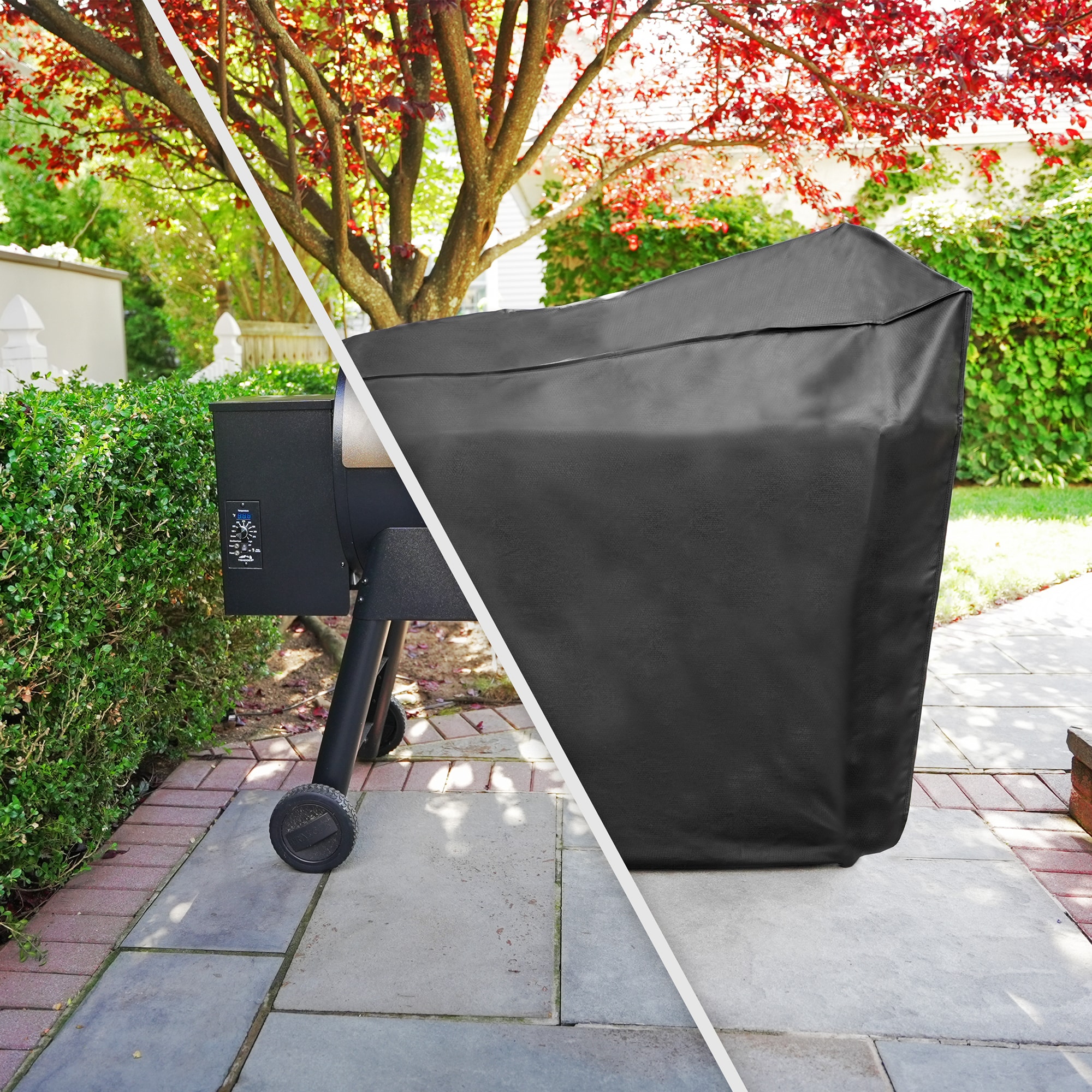 Master Forge Universal Medium Charcoal Smoker 52-in W x 30-in H Black Pellet grill Cover