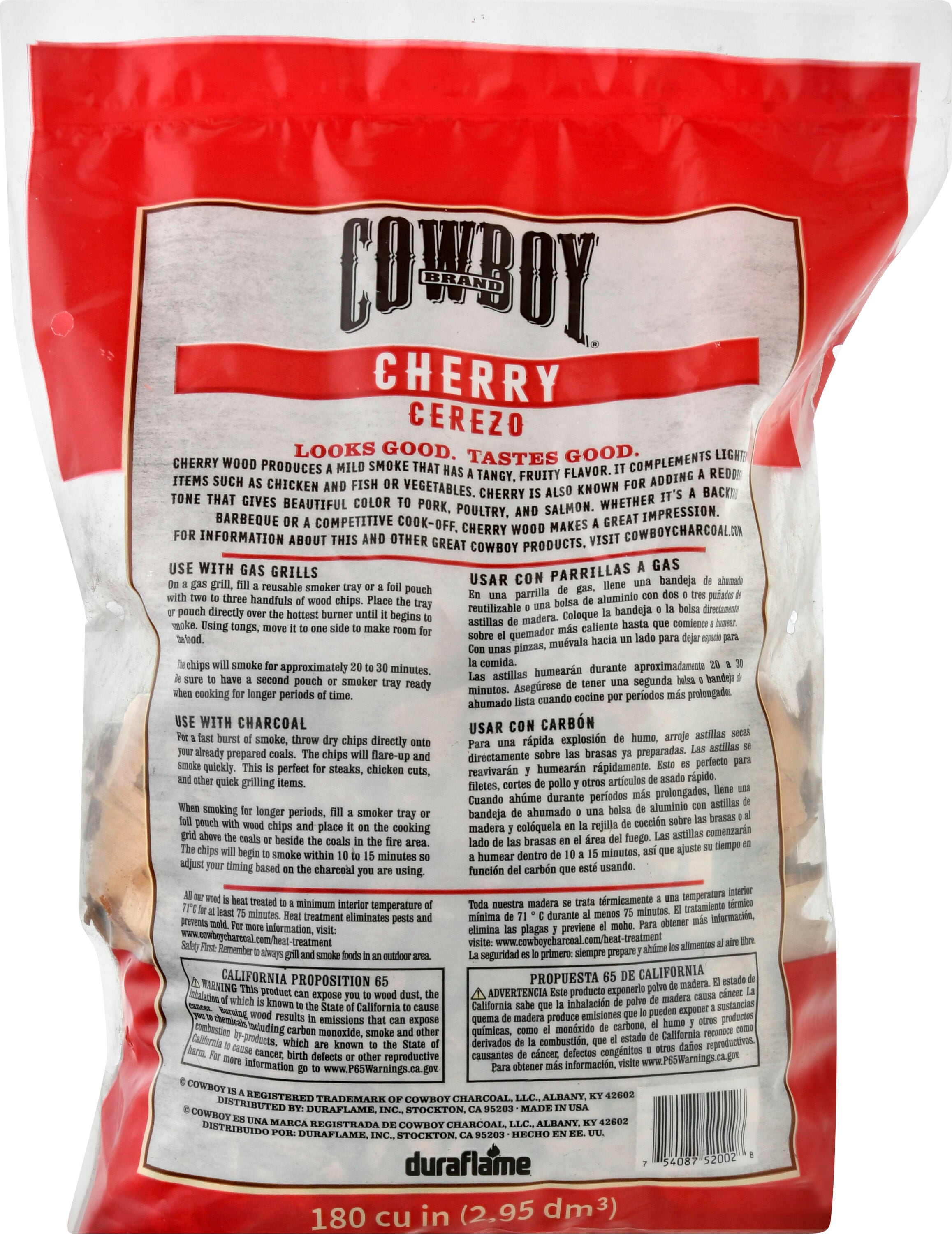 Cowboy Charcoal Cherry 180 Cubic inch(es) Wood chips