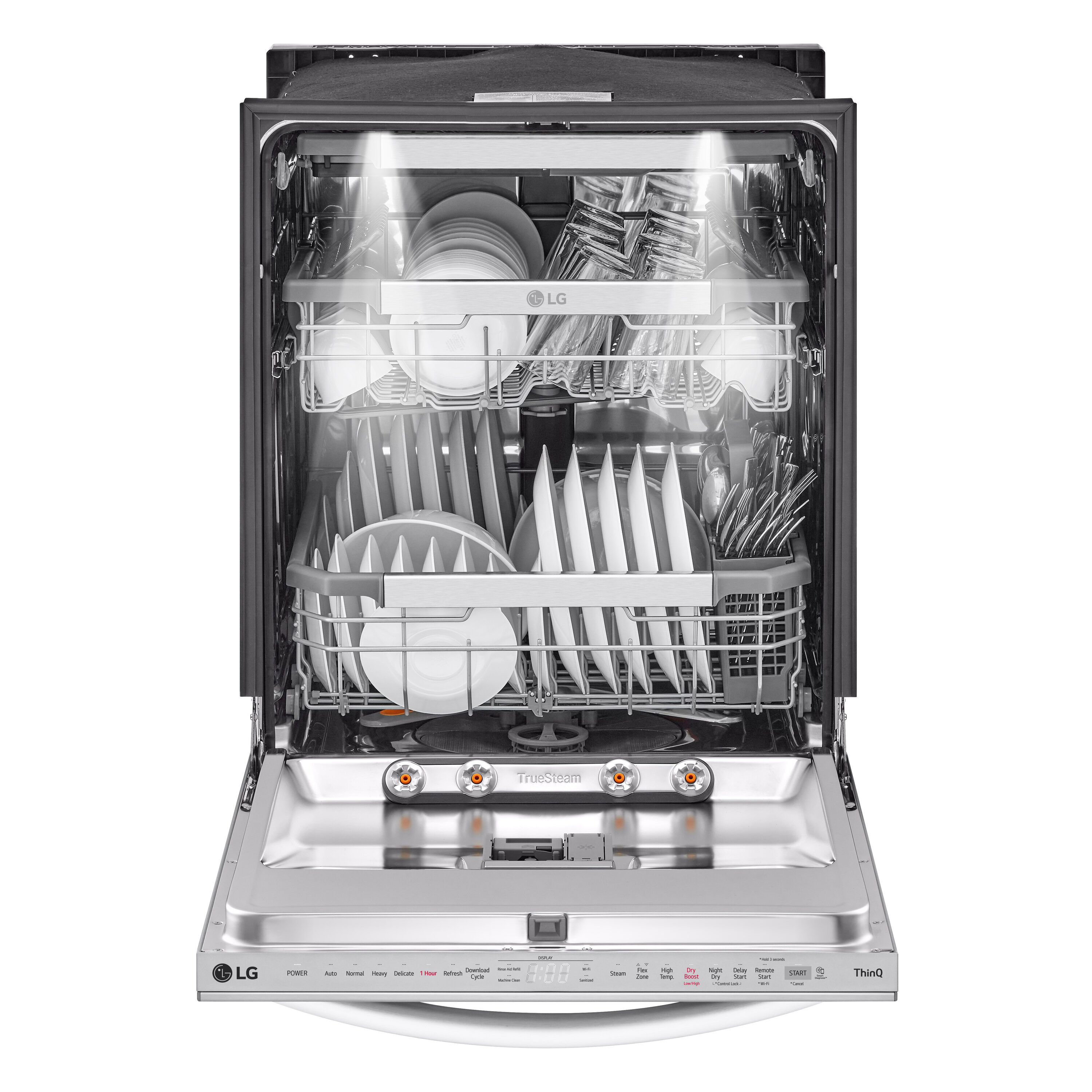 LG QuadWash Pro Top Control 24 in Smart Built In Dishwasher With Third Rack Printproof Stainless Steel 42 dBA
