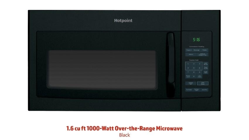Hotpoint 1 6 cu ft Over the Range Microwave Black