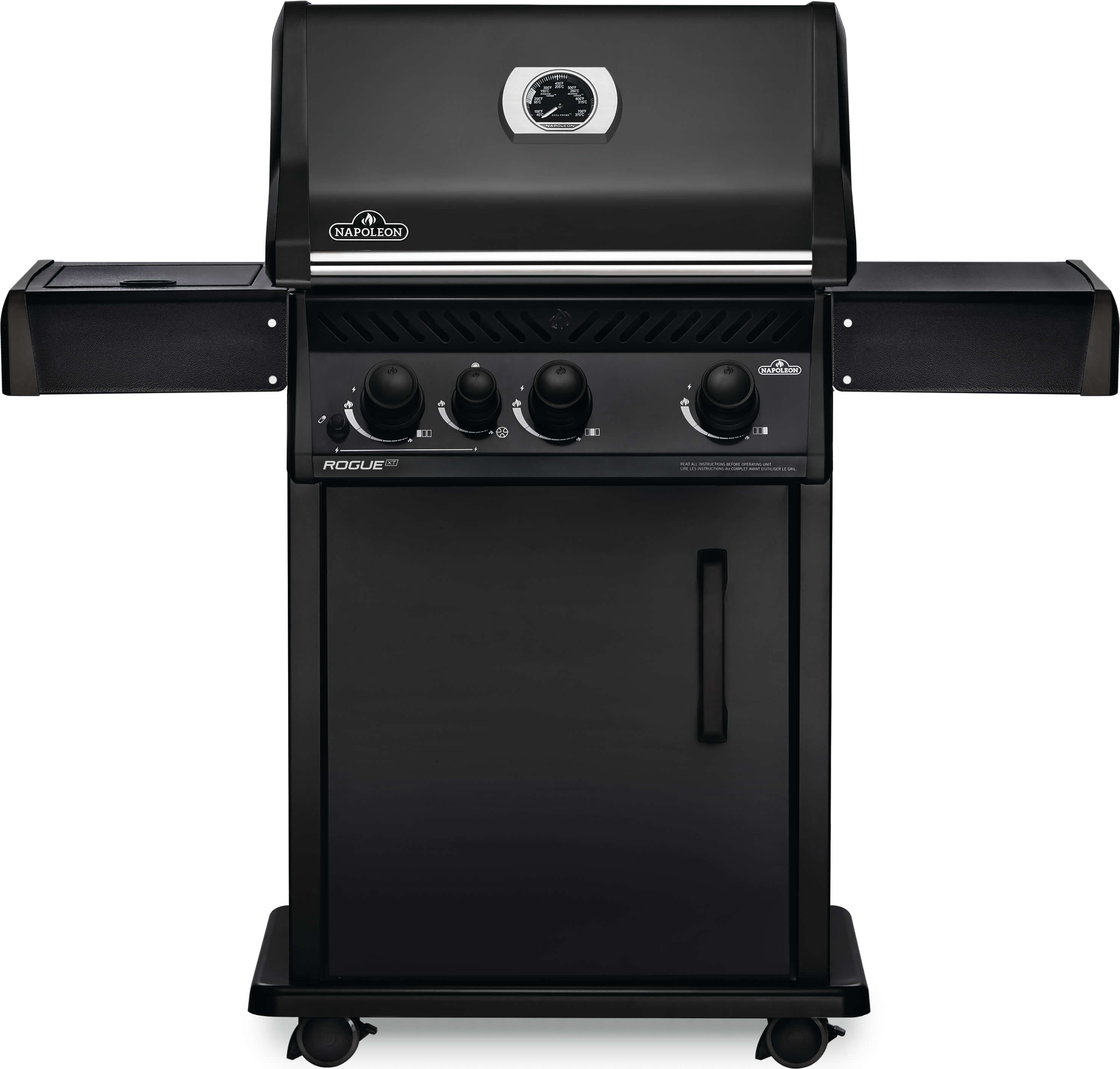 NAPOLEON Rogue XT 425 Matte black 3 -Burner Liquid Propane Gas Grill 1 -Side Burner with Integrated Smoker Box