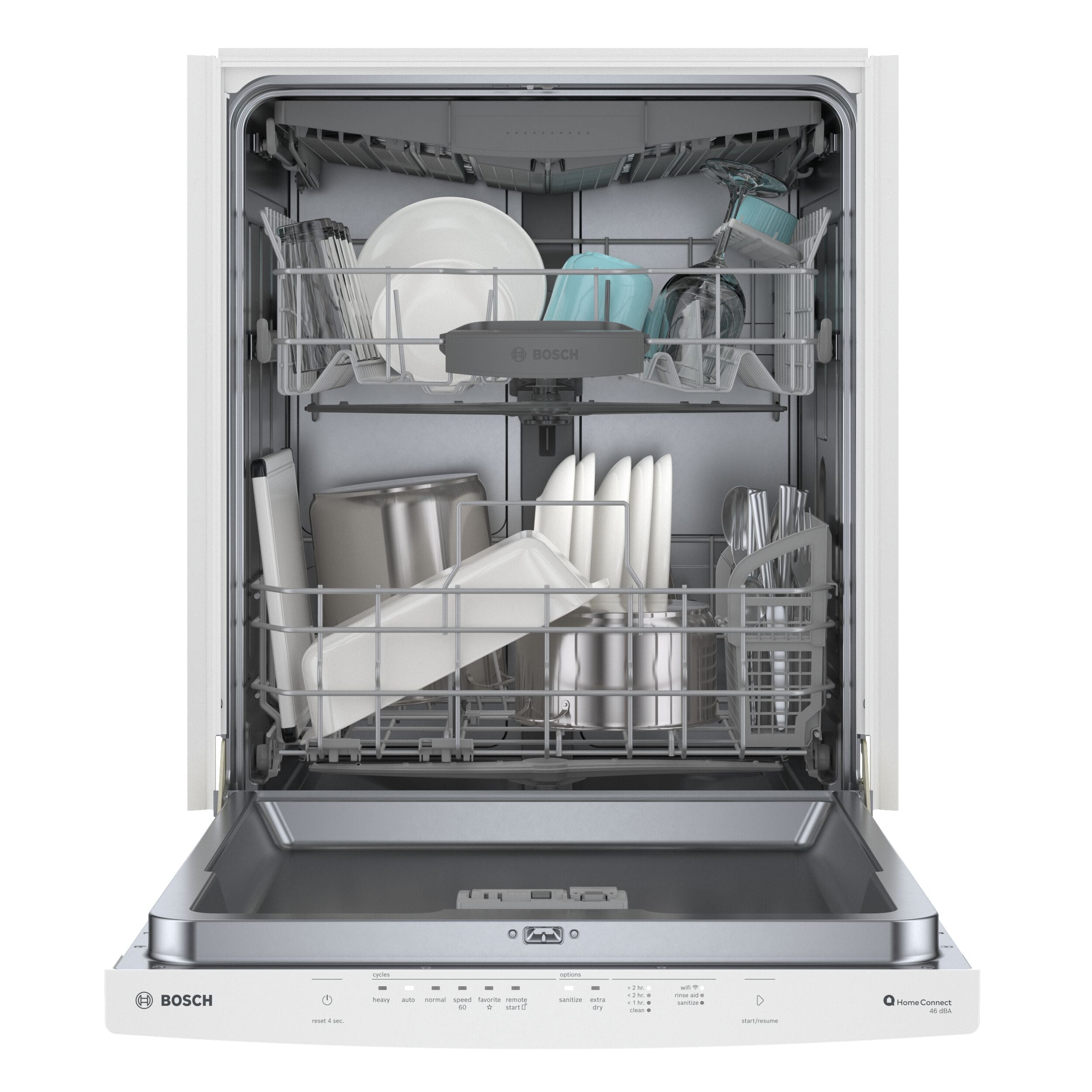 Bosch 300 Series Top Control 24 in Smart Built In Dishwasher White ENERGY STAR 46 dBA