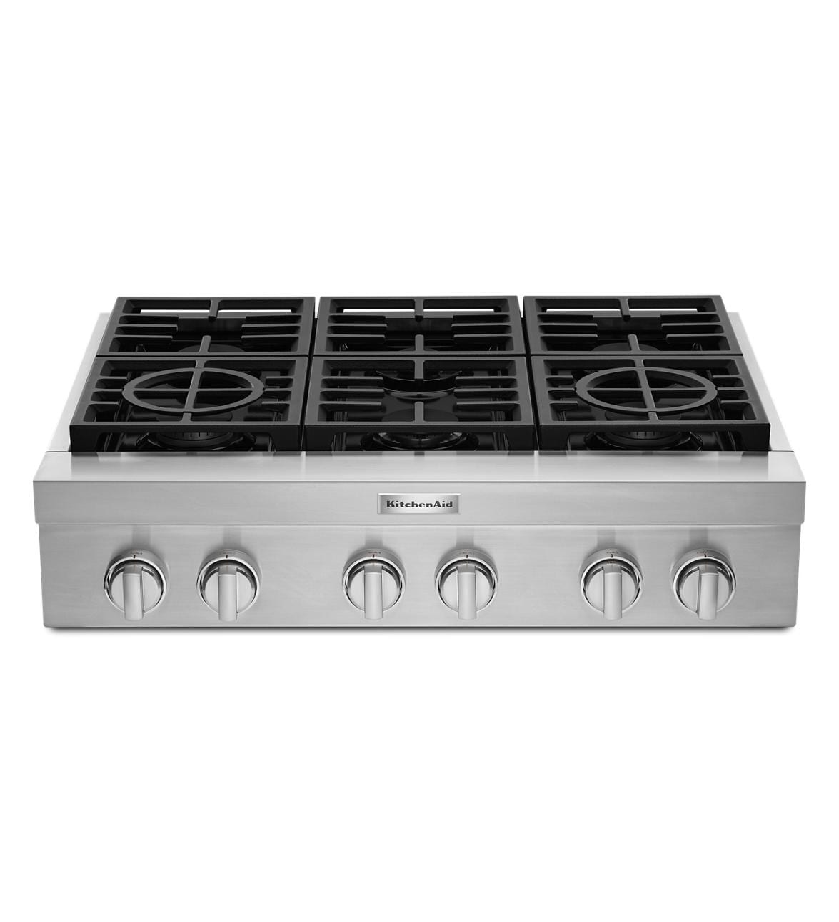 KitchenAid 36-in 6 burners Stainless steel Gas Cooktop