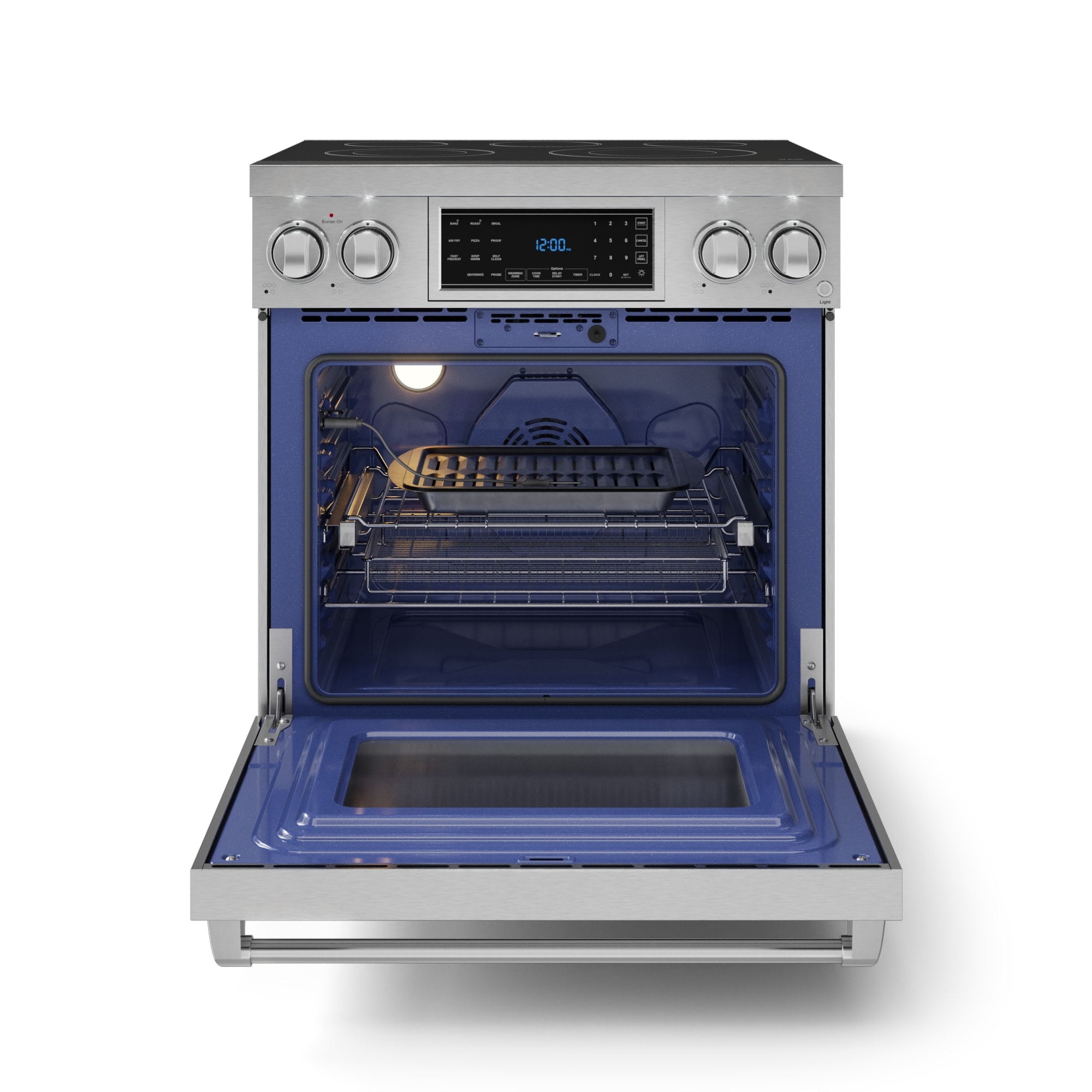 Thor Kitchen Gordon Ramsay Series 30-in Glass Top 5 burners 4.55-cu ft Air Fry Convection Oven Freestanding Electric Range ( Stainless Steel )