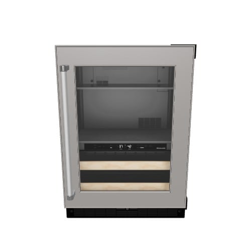 KitchenAid 23.88-in W 14 -Can Capacity Panel Ready Built-in Indoor Beverage Refrigerator with Glass Door