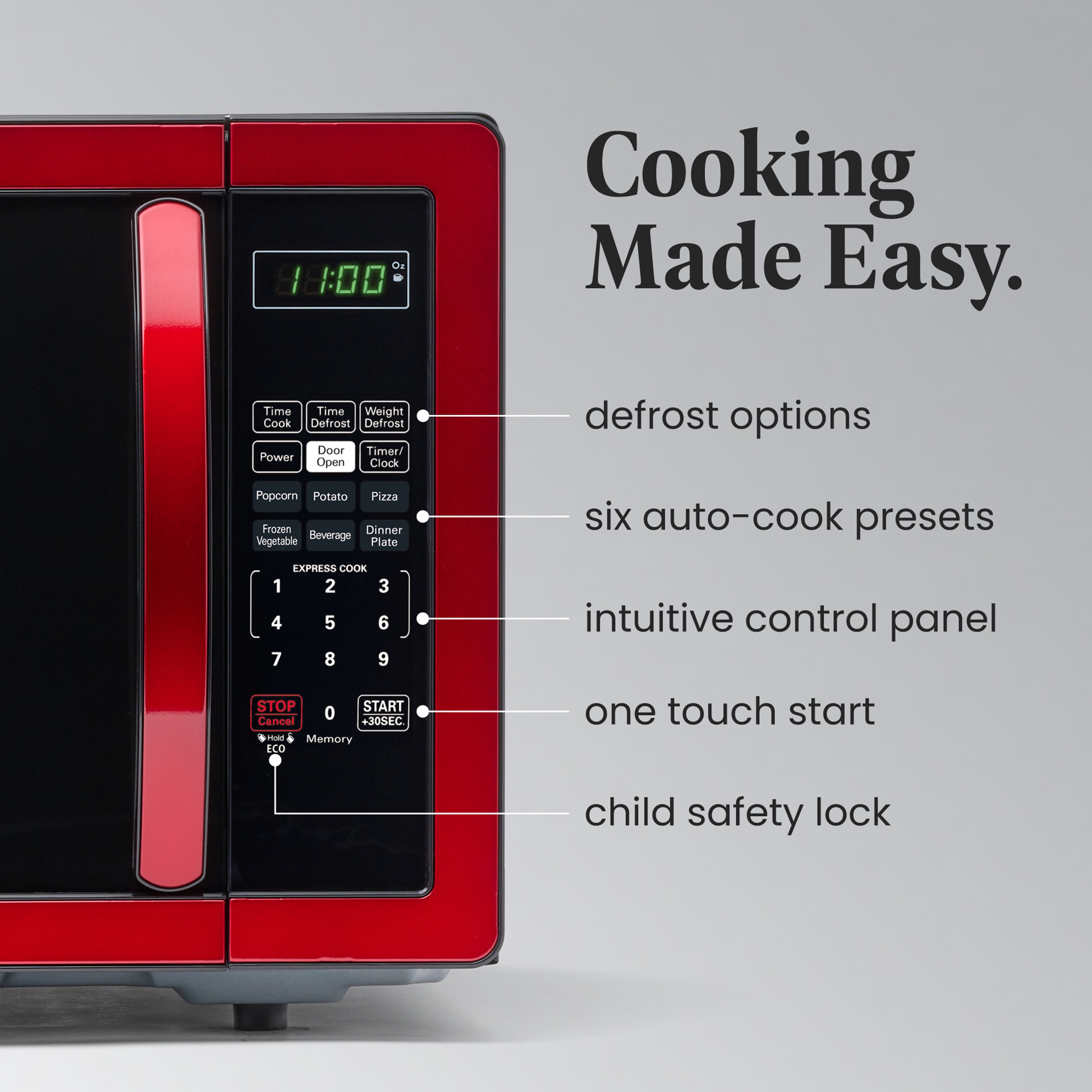 Farberware 1 1 cu ft 1000 Countertop Microwave Metallic Red