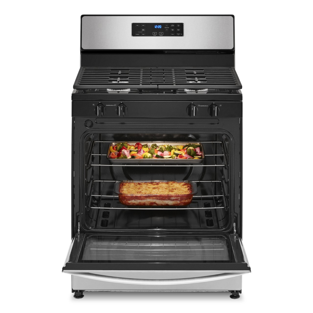 Whirlpool 30-in 4 burners 5.1-cu ft Freestanding Natural Gas Range ( Stainless Steel )