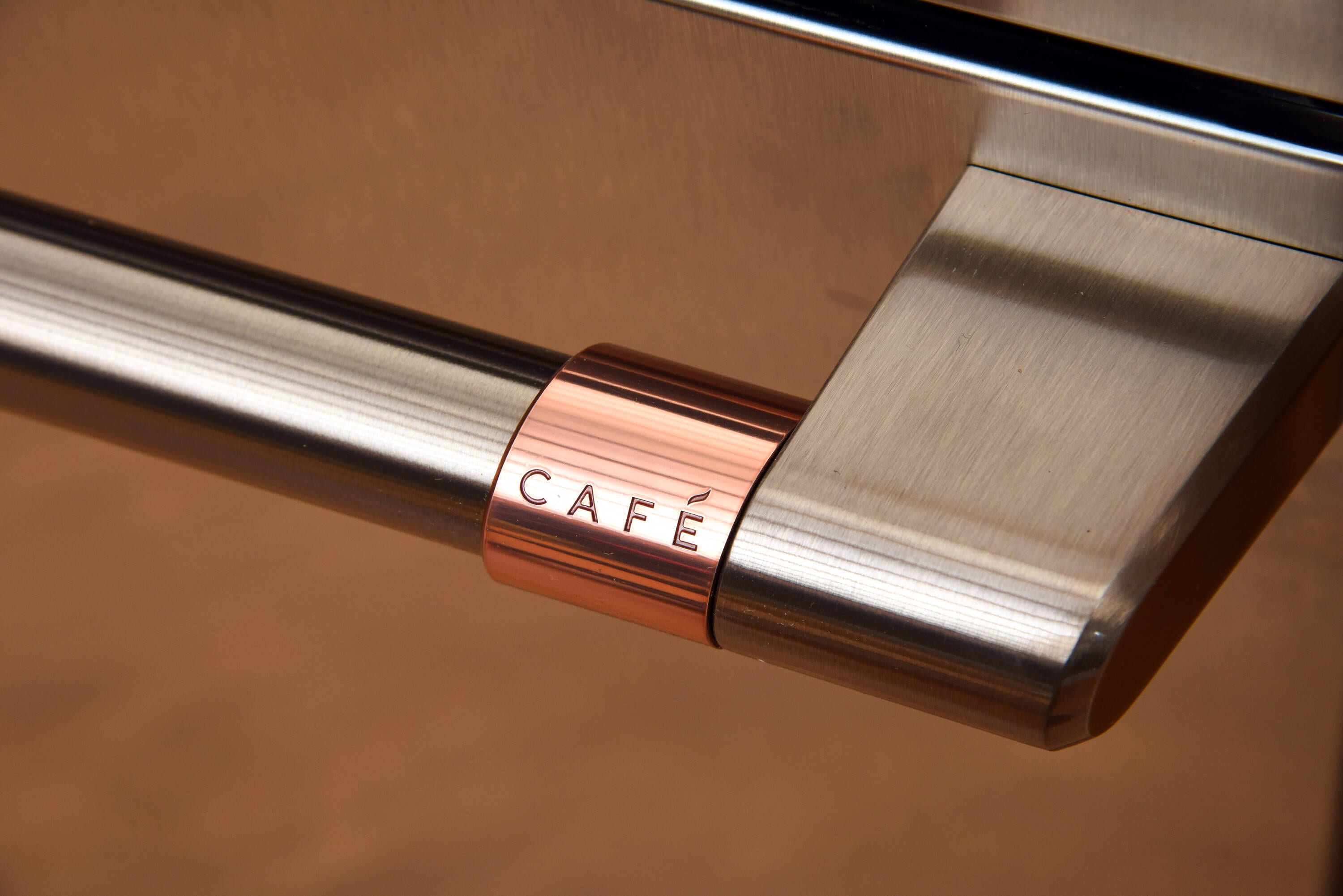 Cafe Built In Bottom Mount Refrigerator 2 Piece Handle Kit Brushed Bronze