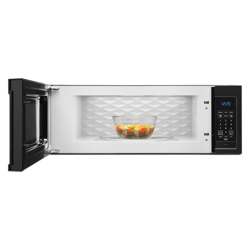 Whirlpool 1 1 cu ft Low Profile Over the Range Microwave in Black