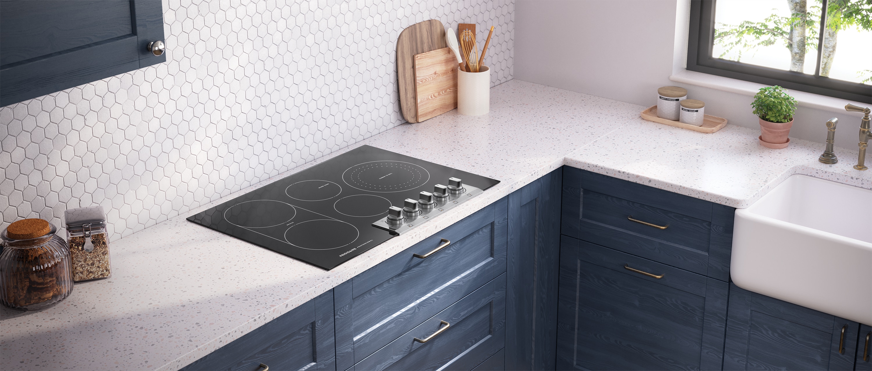 Frigidaire Professional 36-in 5 burners Smooth Surface (Radiant) Stainless steel Electric Cooktop with Bridge Element